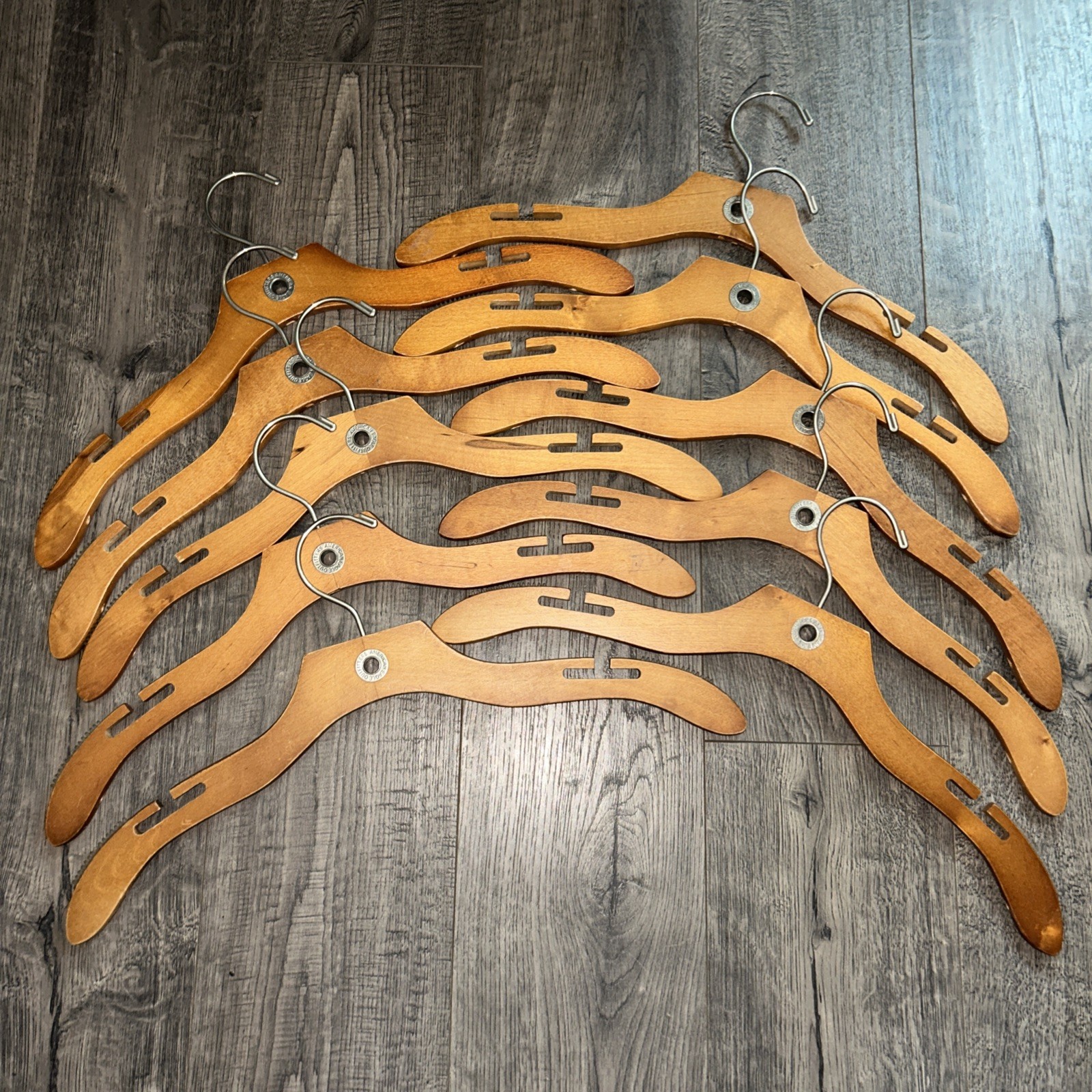 American Eagle Outfitters Clothes Hangers Vintage Wooden with Rubber Grips 10x