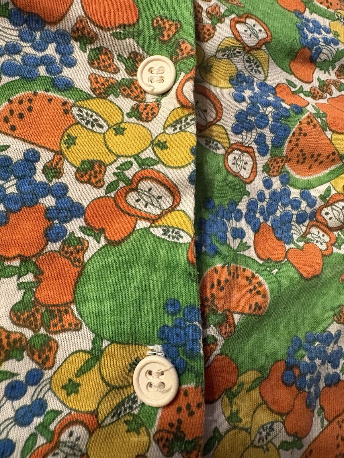 1970S Vintage Women’s Colorful Button Up Long Sleeve Lightweight Shirt Size M