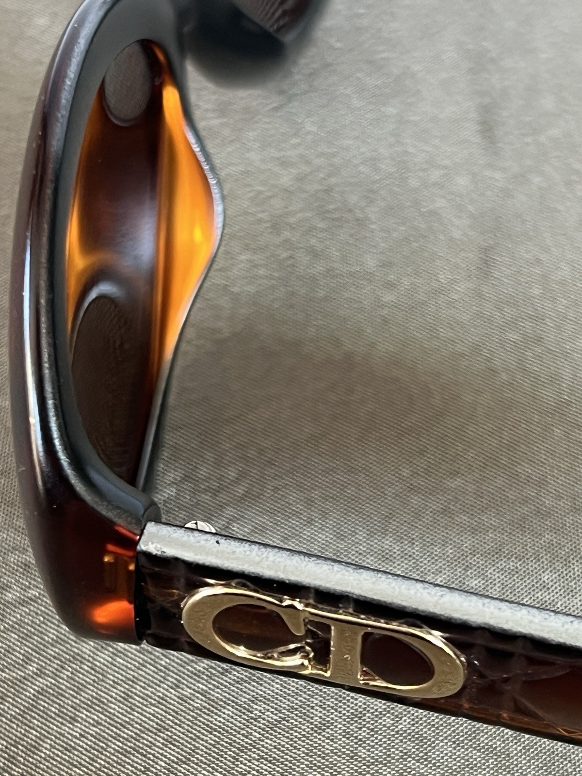Vintage 80s Christian Dior Sunglasses Greta 12Y Optyl Gold Brown Austria 54mm