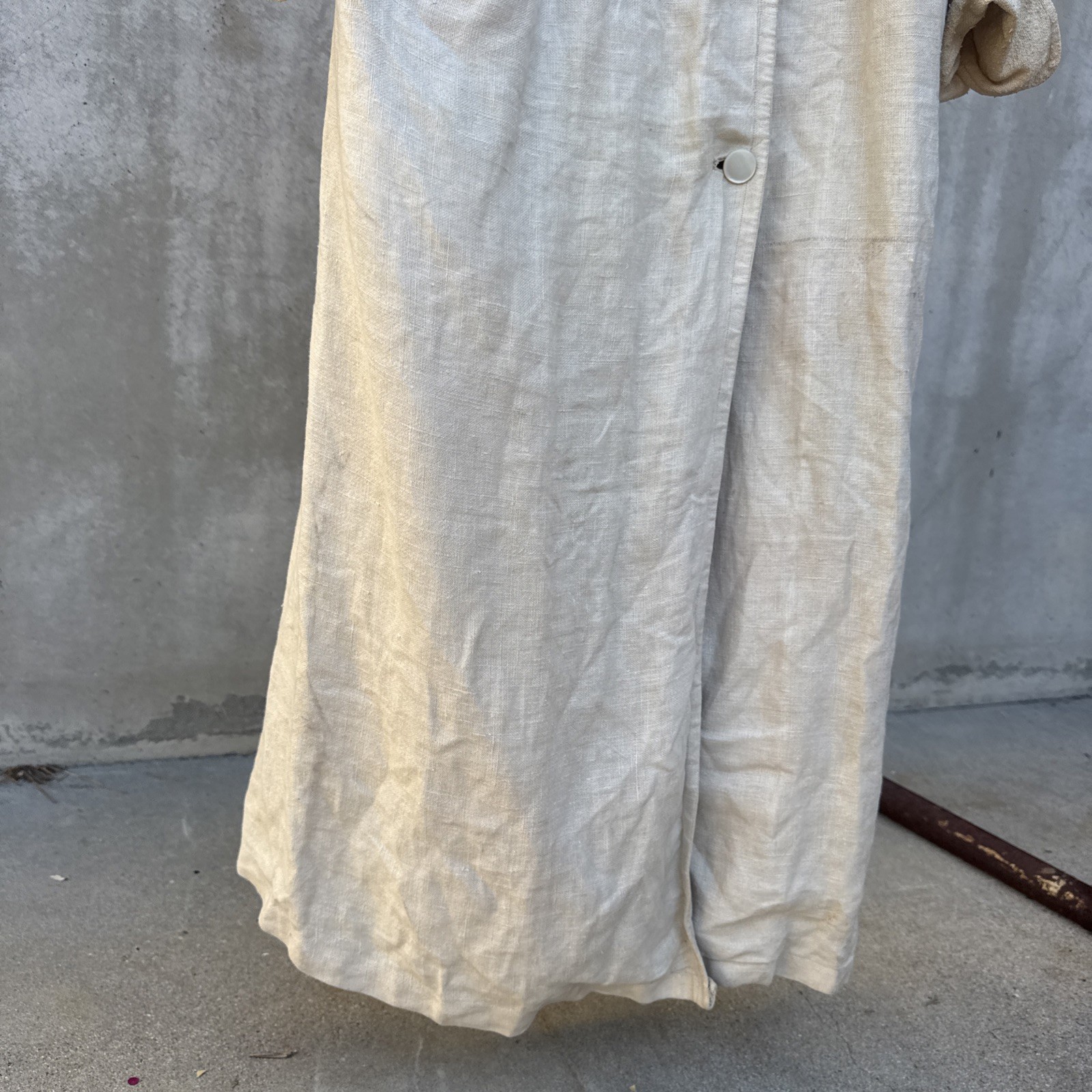 Antique Edwardian Linen Duster Coat Driving Sportswear Full Length Vintage