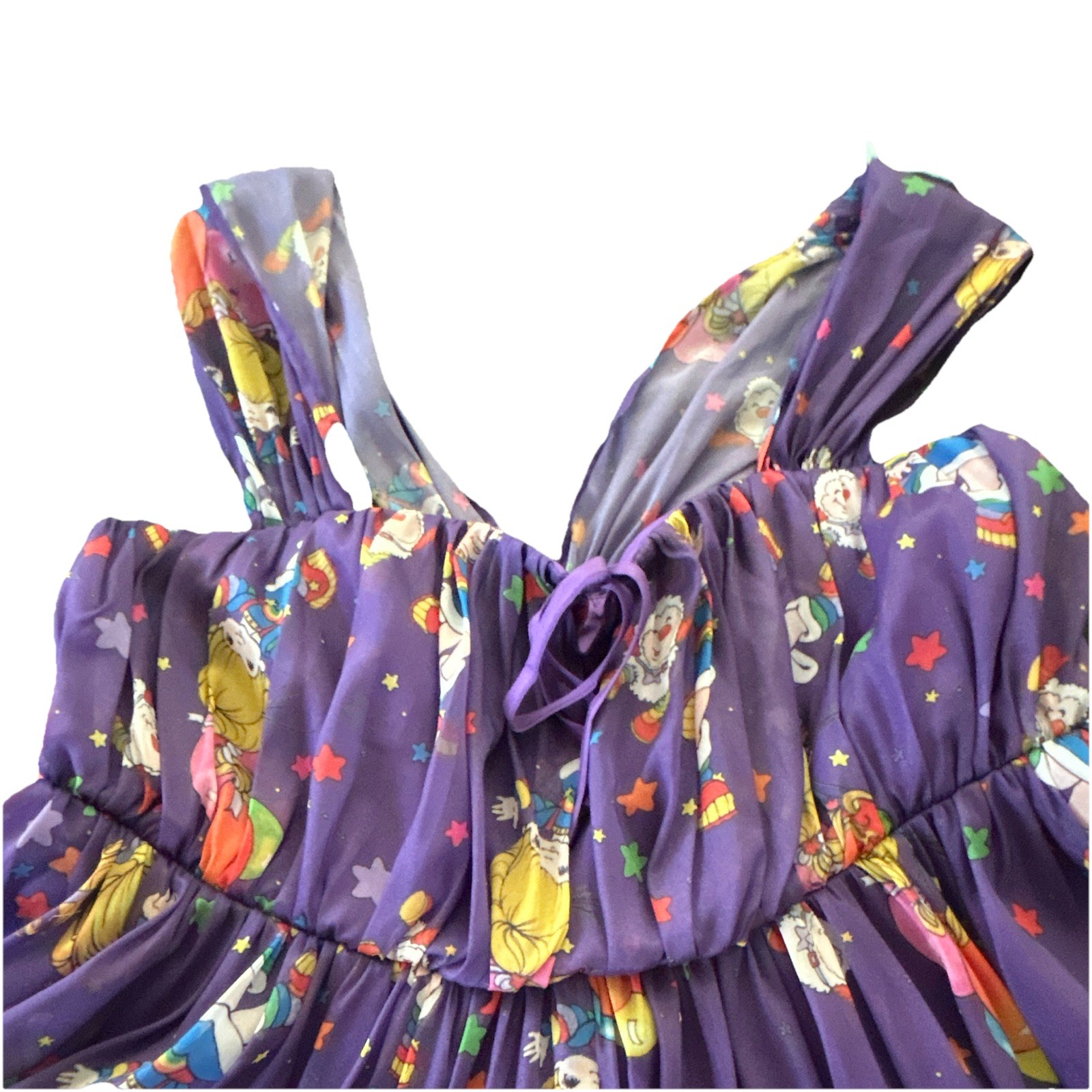 Unique Vintage Women Rainbow Brite Novelty Print Sleeveless Casual Dress 1x/16