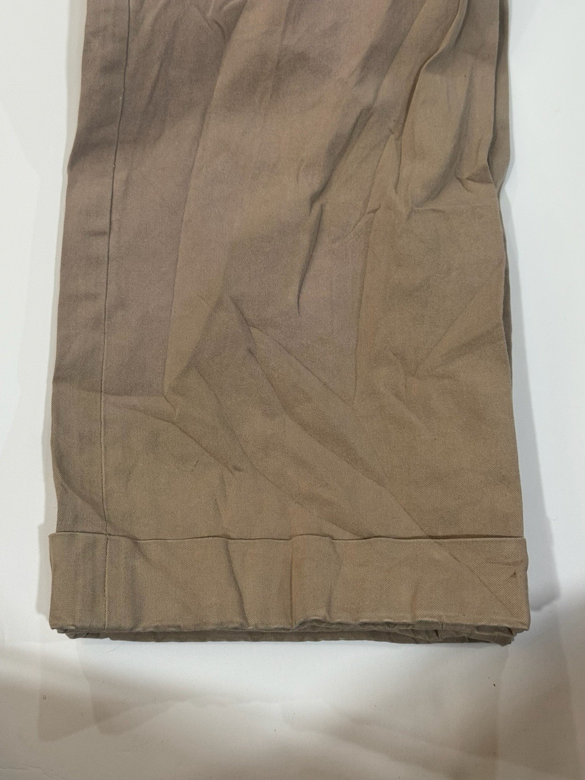 Vintage WY? Womens Pants Size 2 Khaki Cotton Blend Cuffed Made in the USA