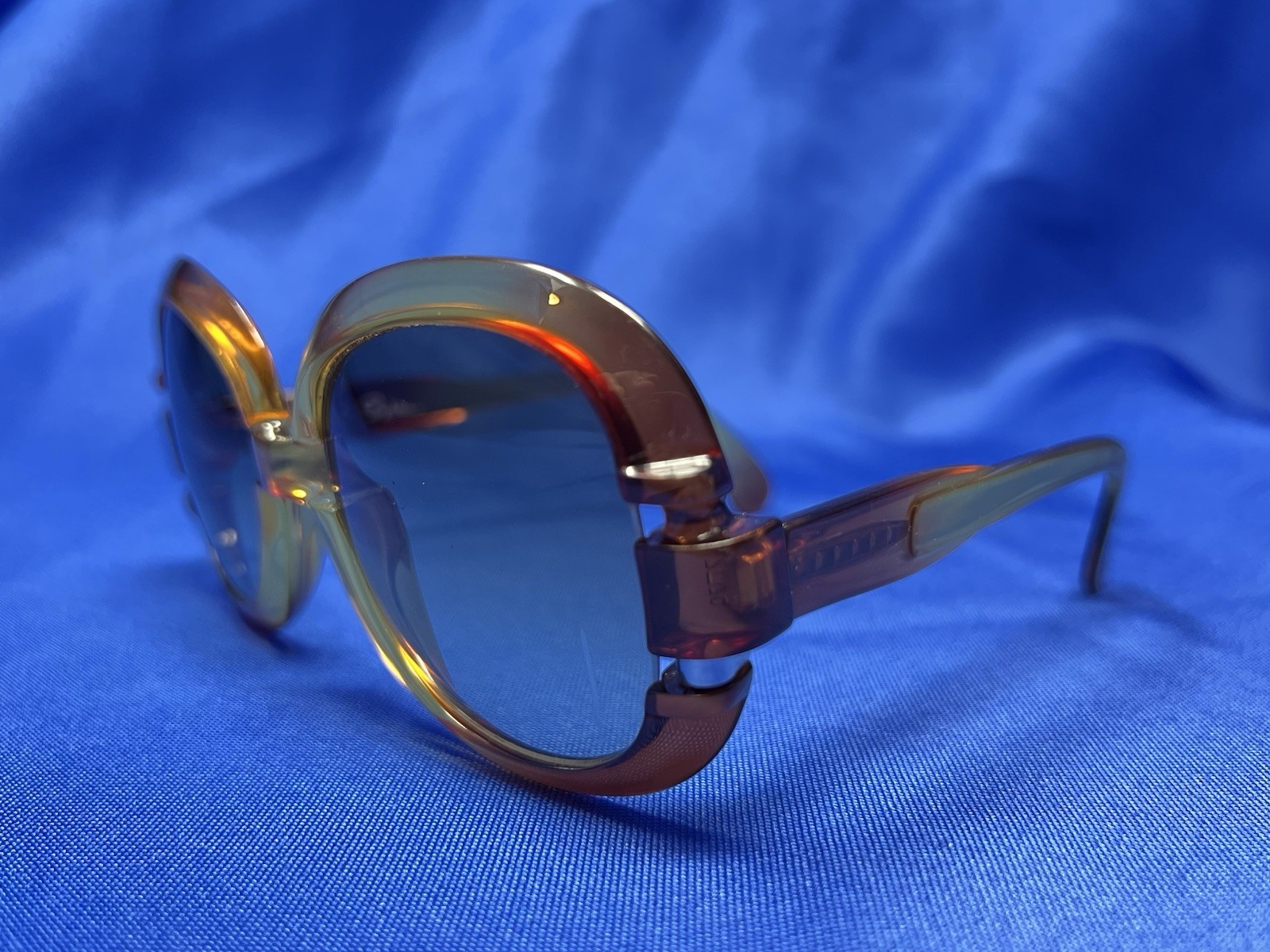 1980s VTG Saphira 4013 Translucent Amber Optyl Sunglasses GERMANY US SELLER READ