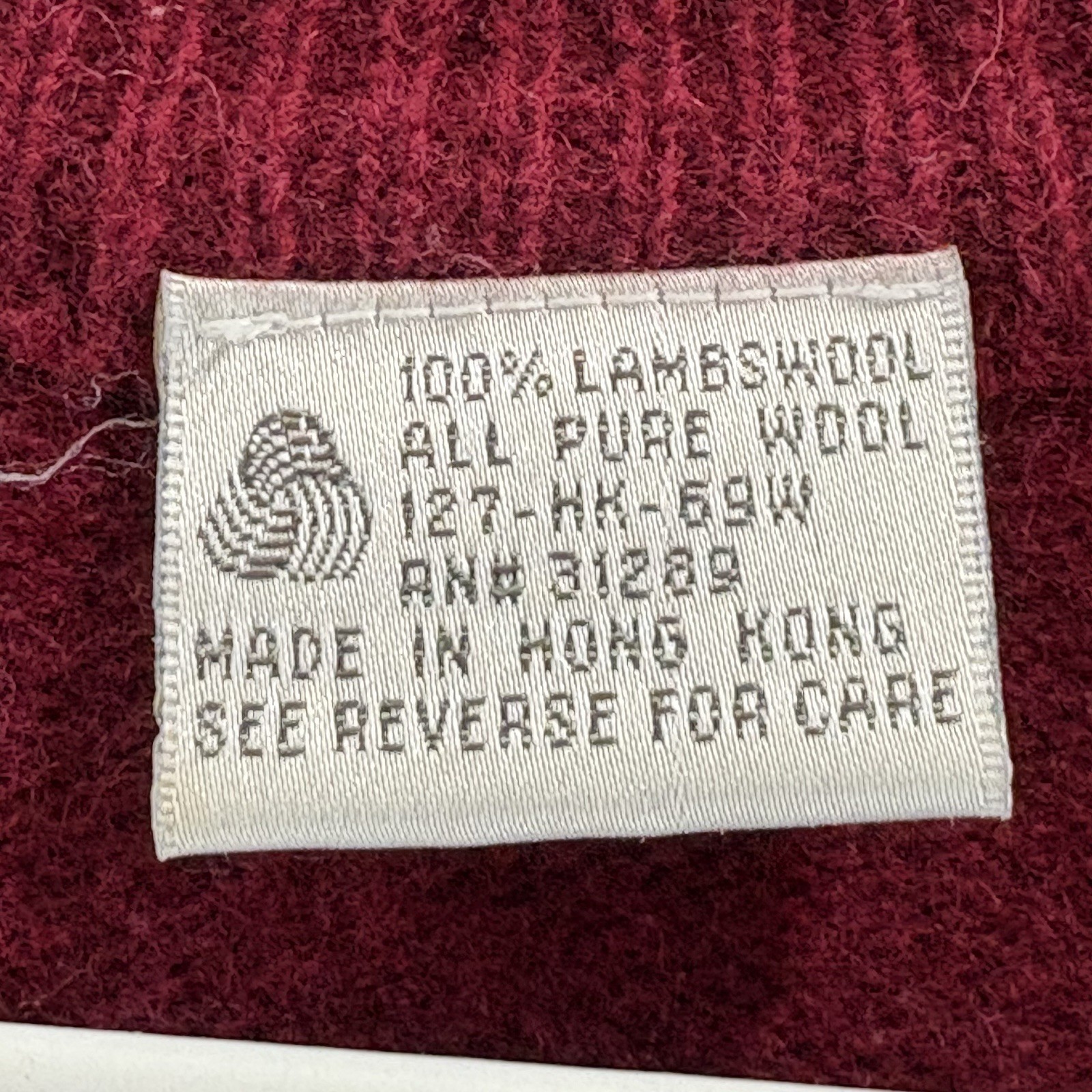 Vintage Jacobson’s 100% Lambswool L Sweater Knit Pullover V-Neck Dark Red Preppy