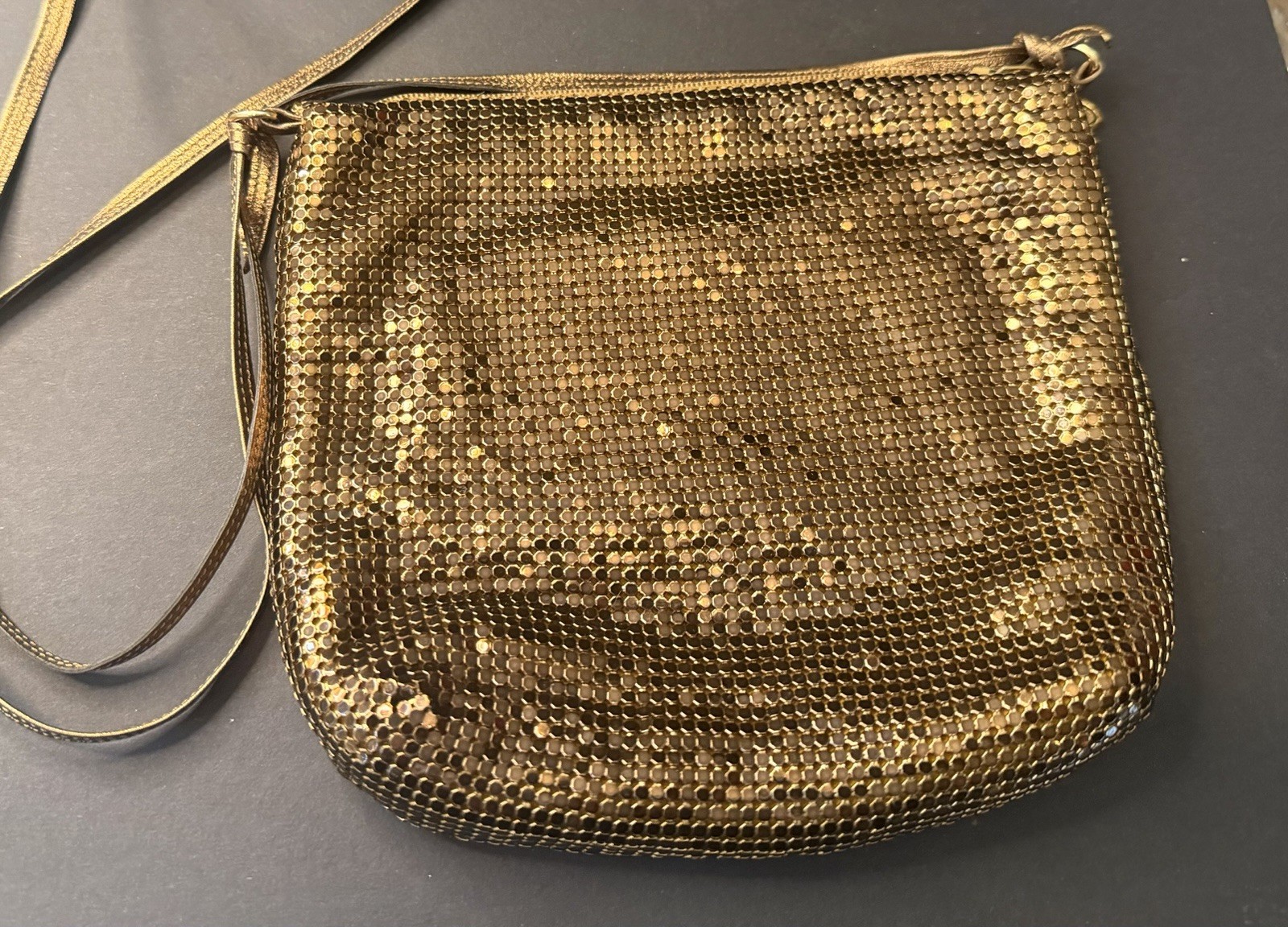 Vintage Purse 70s Mesh Whiting & Davis Copper Purse With Strap