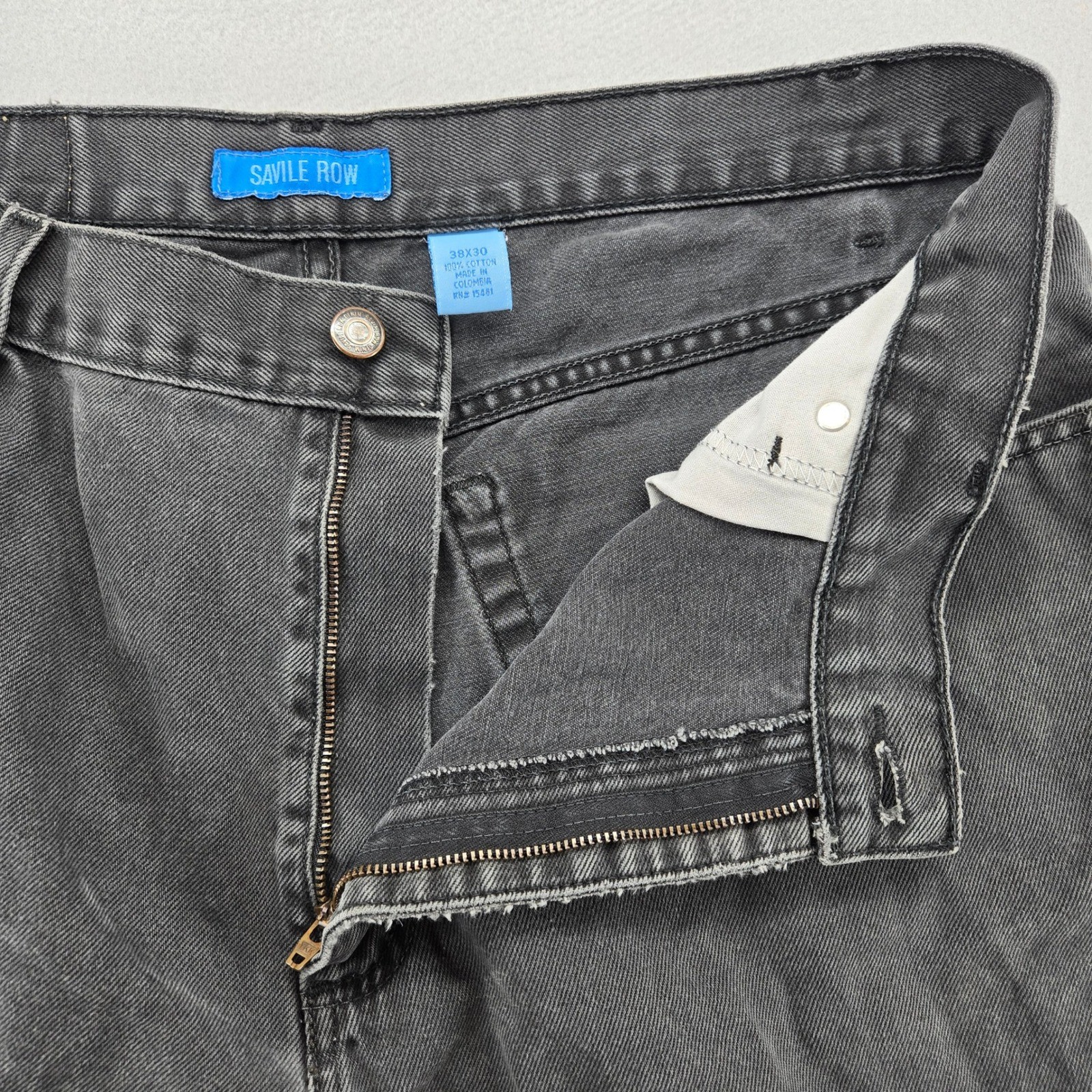 Savile Row Vintage Black High Rise Straight Leg Jeans 38×30 (Measures 37×28.5)