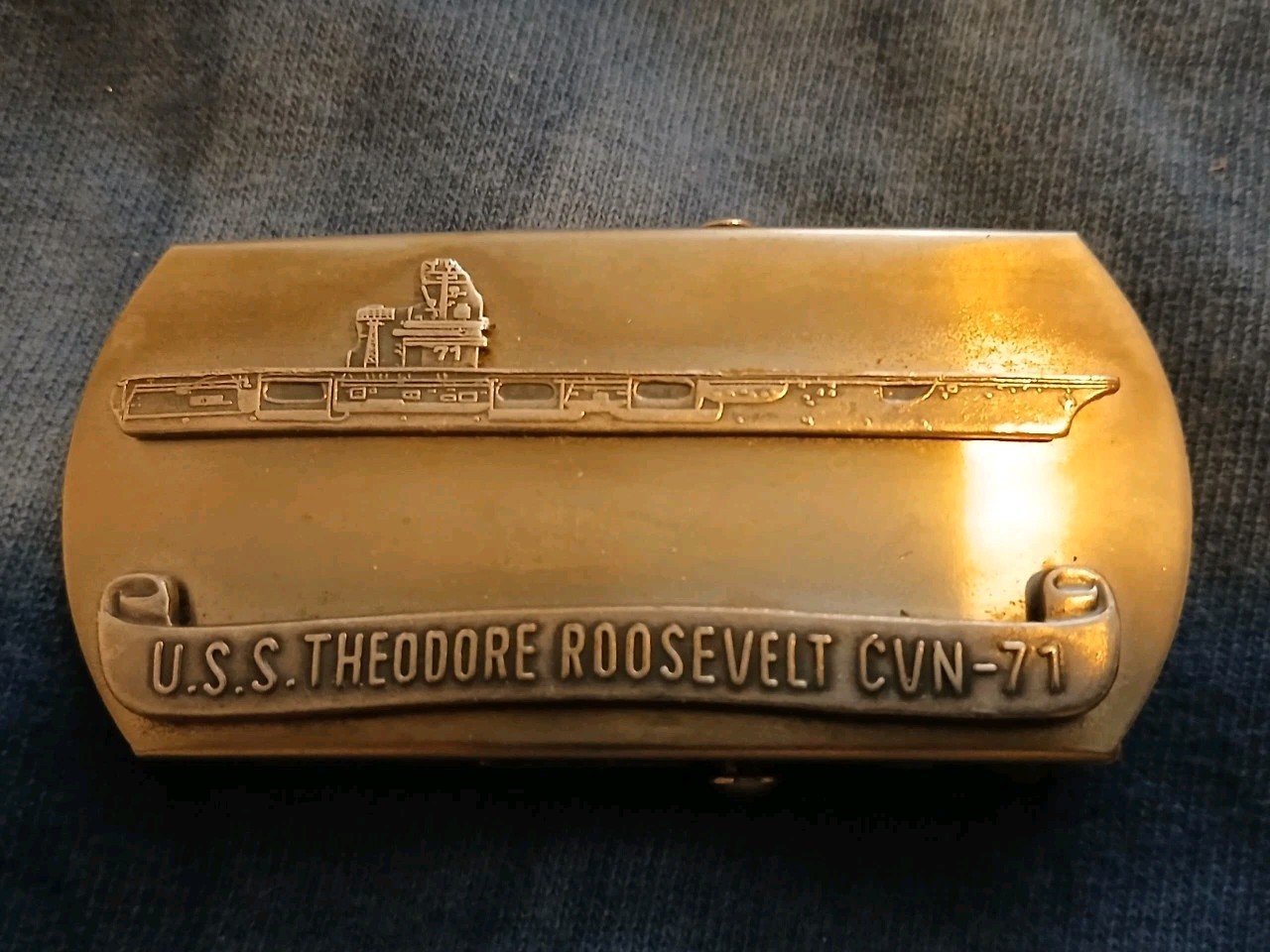 USN Navy Belt Buckle USS Theodore Roosevelt CVN 71
