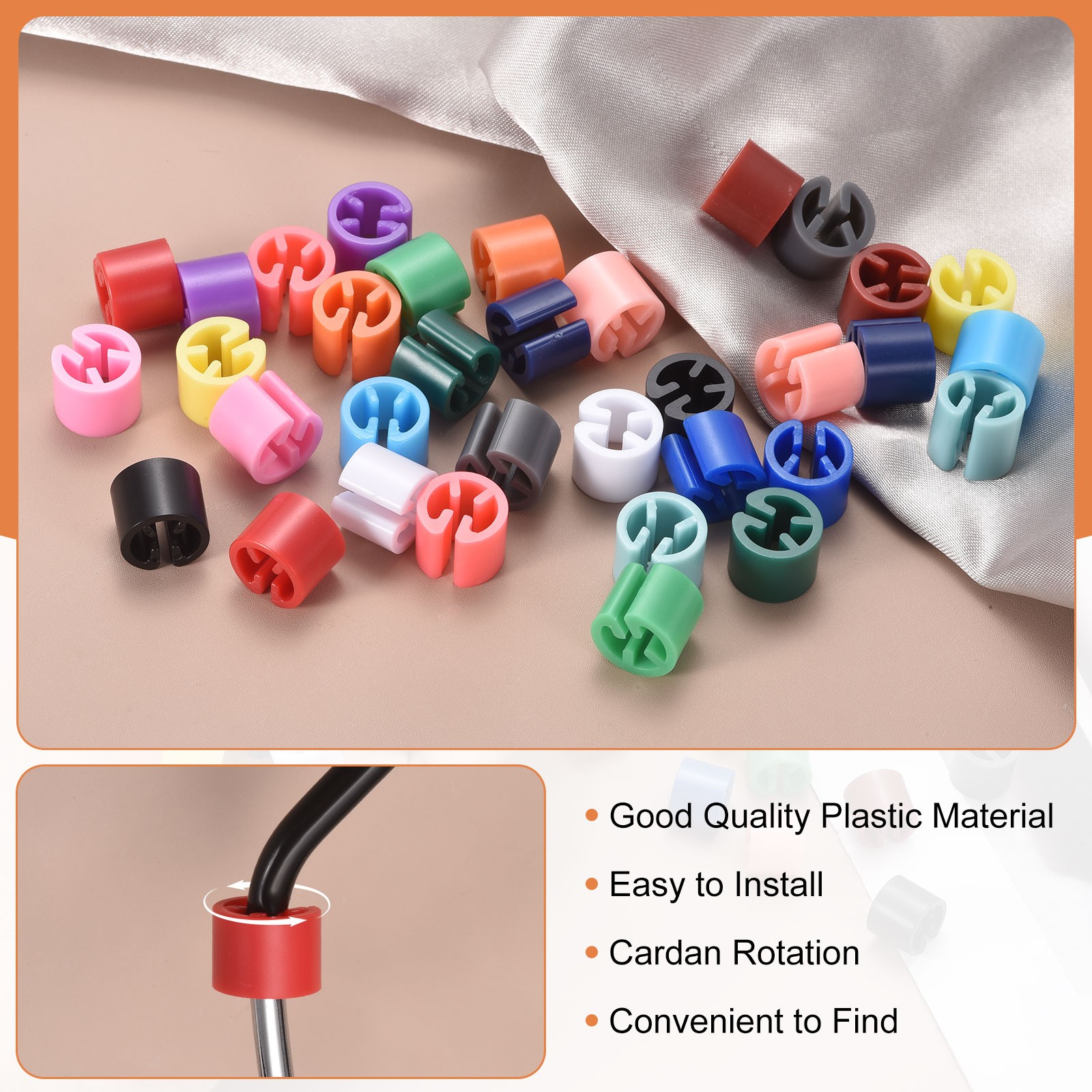120Pcs Hanger Size Markers, Fit 3-5mm Rod Hanger Tags for Organization, Gray