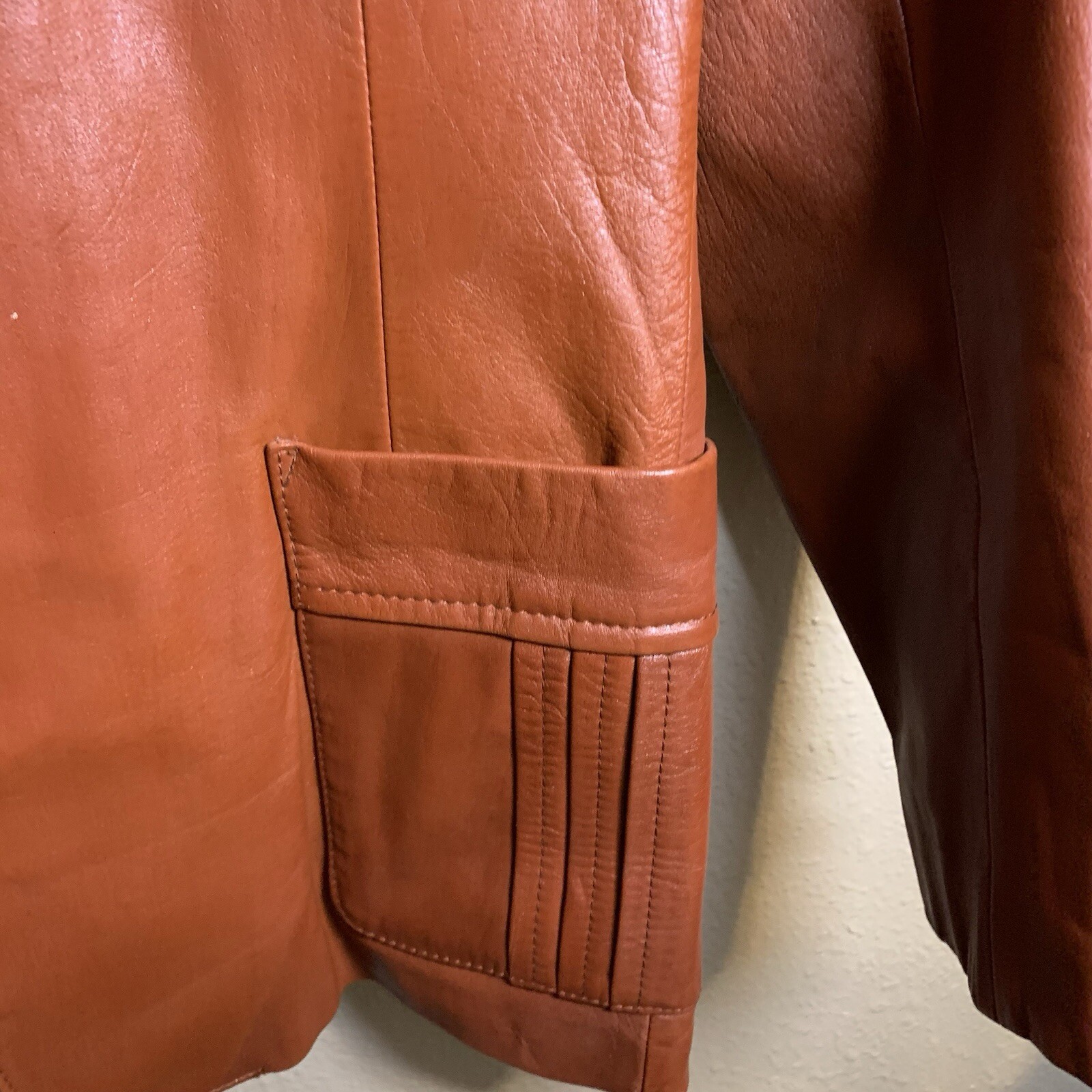 VTG Rue Royale By Nino Cerruti Mens Leather Jacket 44R Rust/Brown 70s Bob Dylan