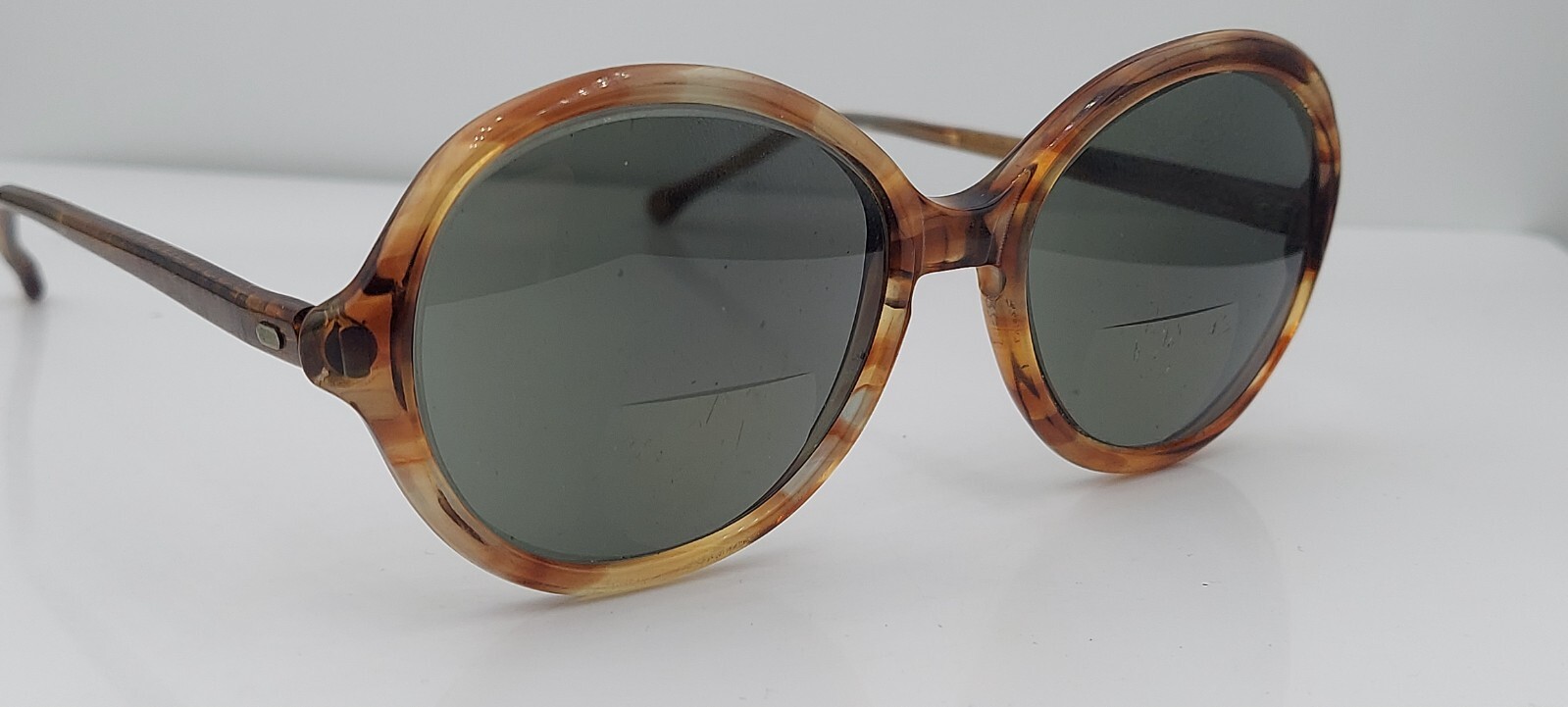 Vintage Zyloware Brown Oval Horn-Rimmed Sunglasses FRAMES ONLY