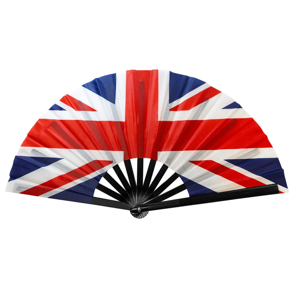 United Kingdom XL Hand Fan Folding Clack Fan for Festivals, Rave, Sports Events