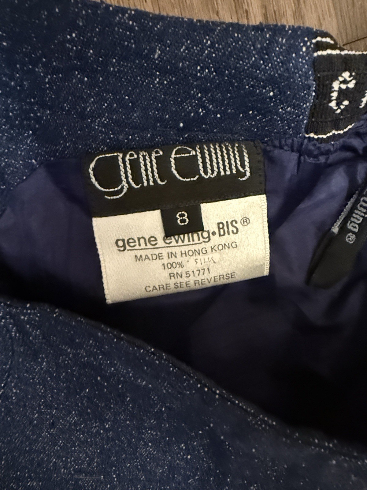 Vintage 1980’s NWOT Gene Ewing dark Denim metallic sequin miniskirt size 8