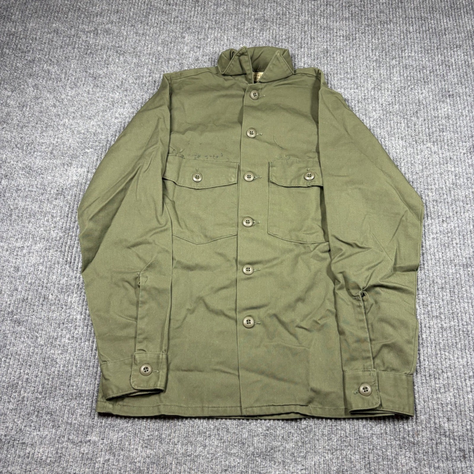 Vintage US Army OG-507 Utility Shirt Mens 13.5×32 Selma Apparel Olive Drab Green