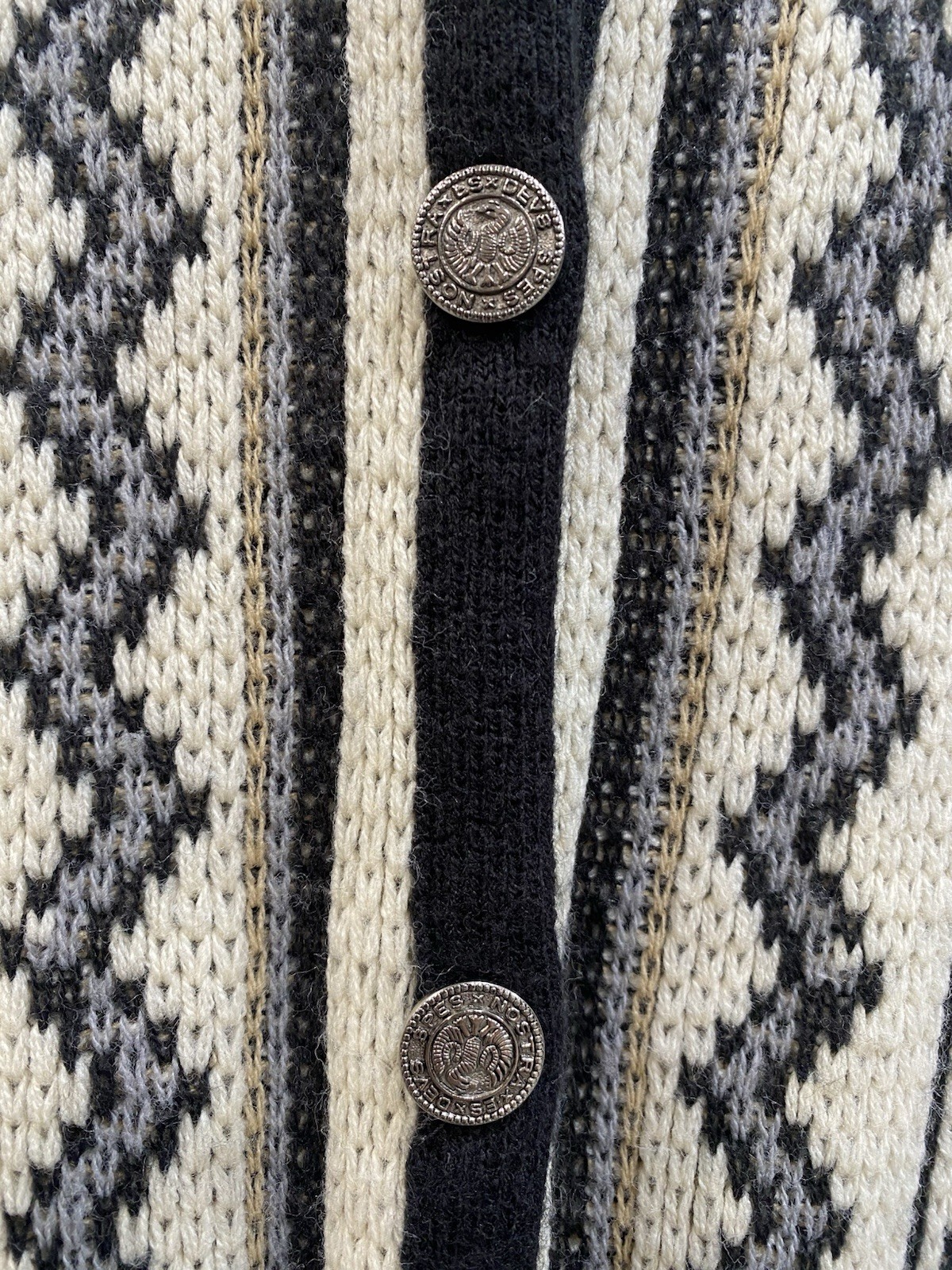 Vintage Sturbridge Patterned Poncho StyleCardigan