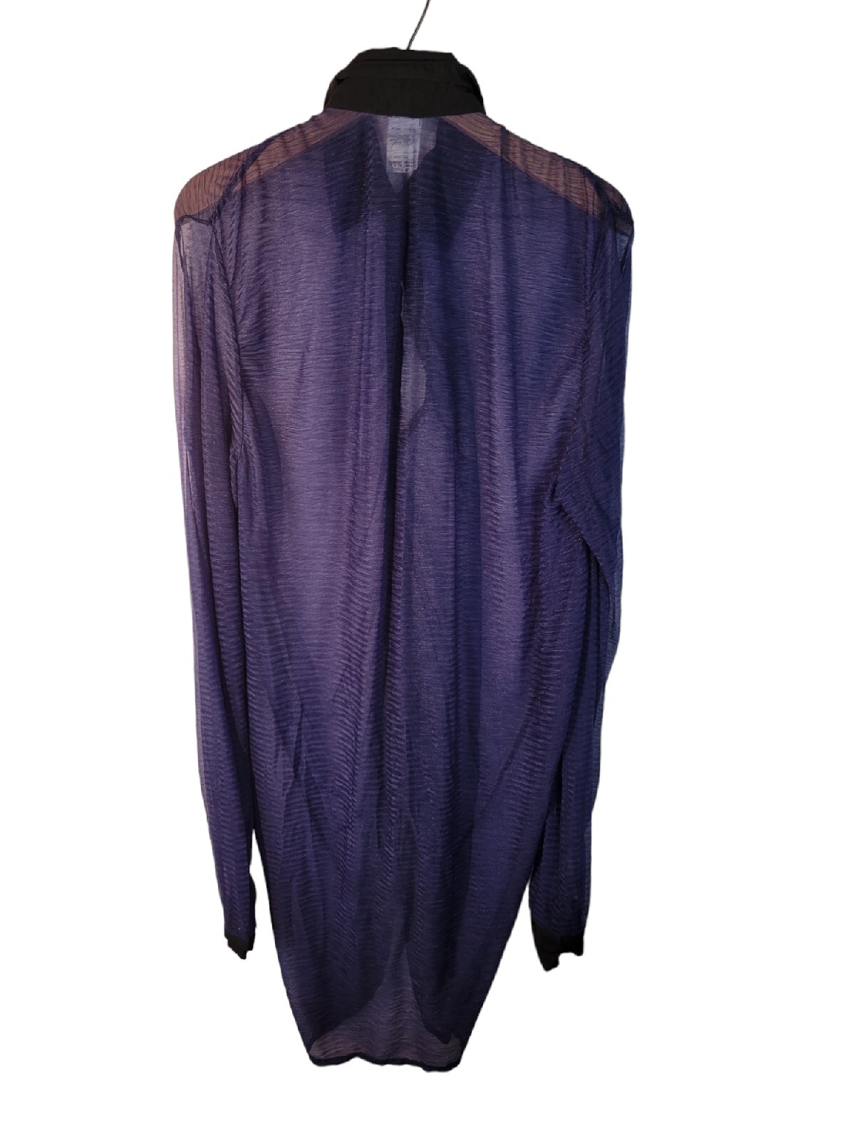 Vintage One Size Sheer Cover Jacket Accent Purple 90s 80s Style Button UNISEX