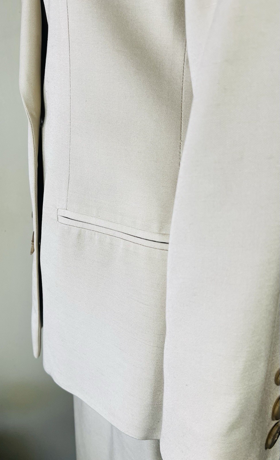 80’s Christian Dior Skirt Suit Women’s Sz:10 Cream/off White Prime Double Breast