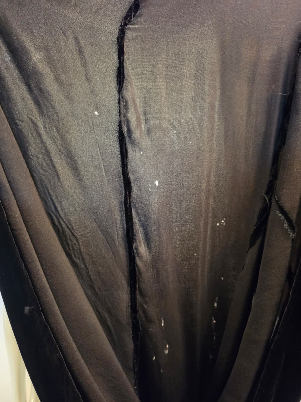 LATE 1930’S SILK VELVET LONG DRESS W LACE BACK – AS ACQUIRED