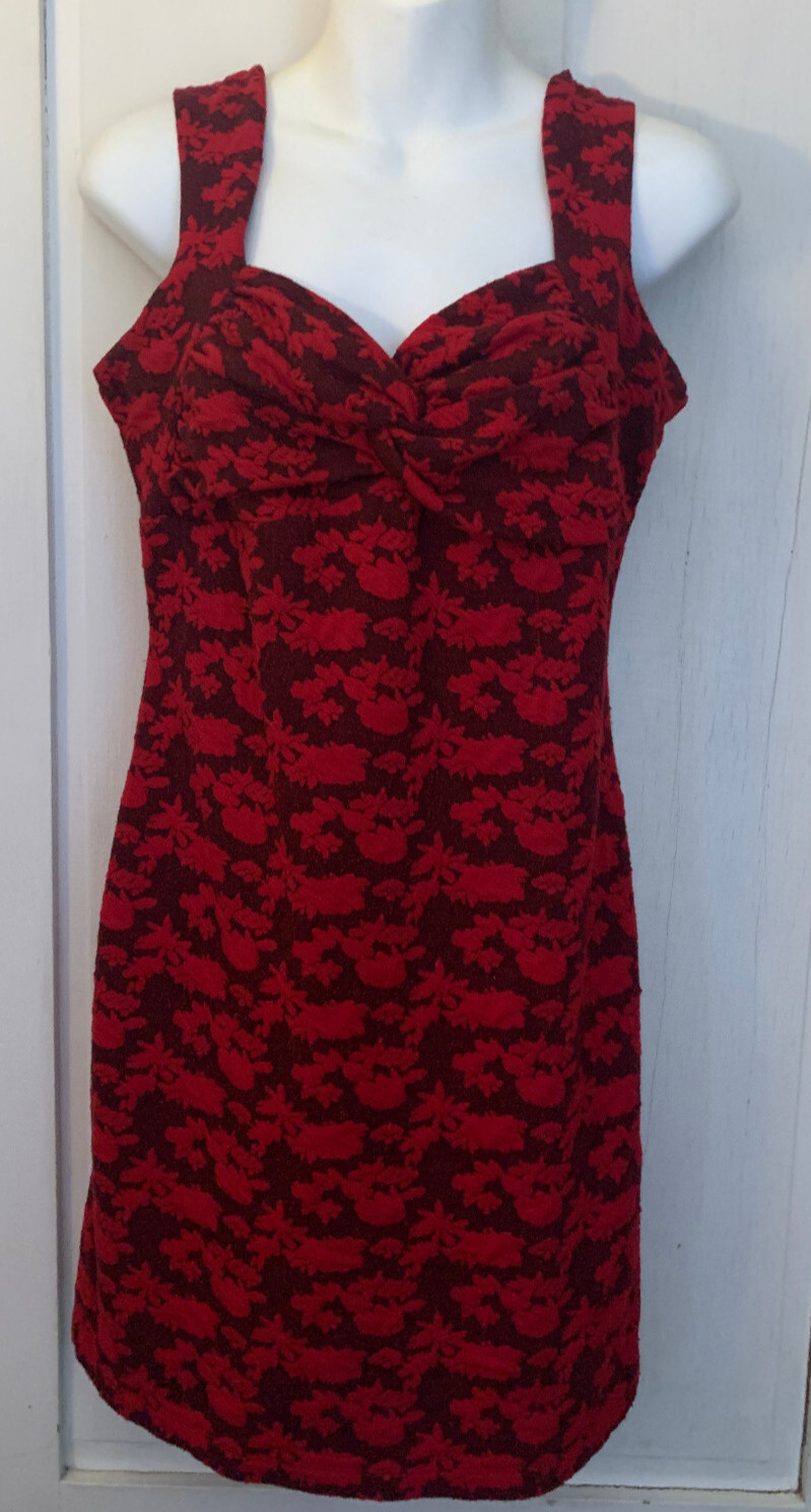 Body Con Stretch Dress Sexy Vtg Y2L 90s Textured Brocade Candie’s M/L