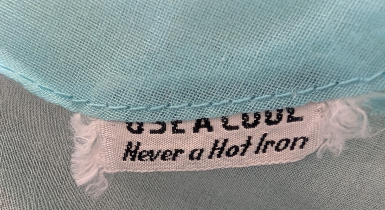 Vintage 60’s Aqua Voile Fit And Flare Dress Sheer Sleeves Pintucks S/M