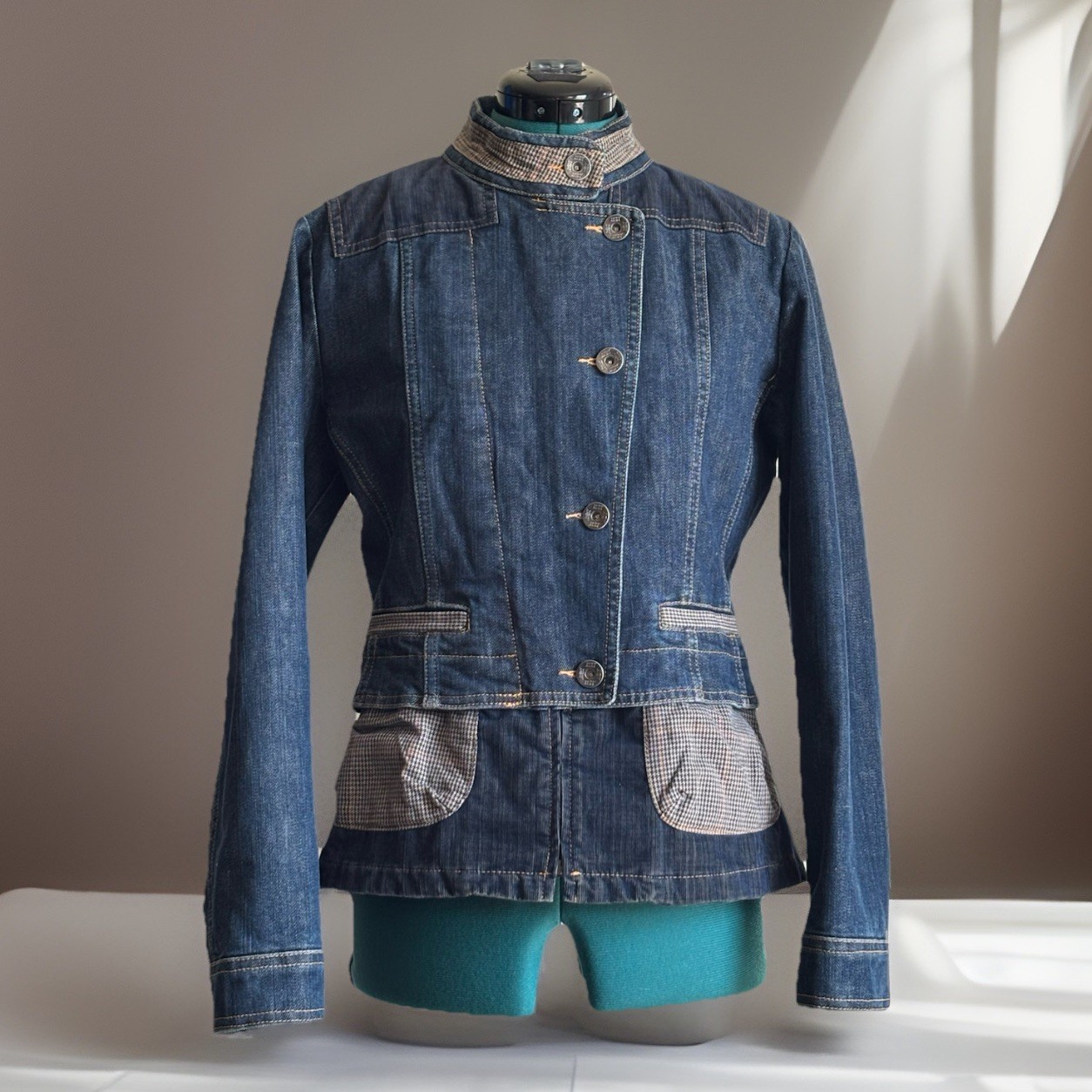 Vintage New Man France Jean Jacket Structured And Lined Size M US 8 EU 40 **read