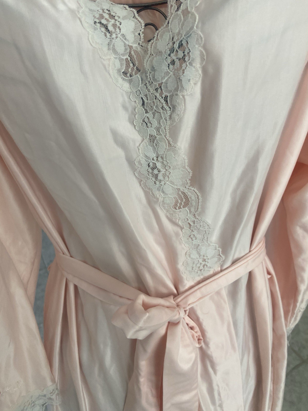 Vtg Judith Ritter Barbizon Boutique Pink Robe Lace Hollywood Regency Wedding