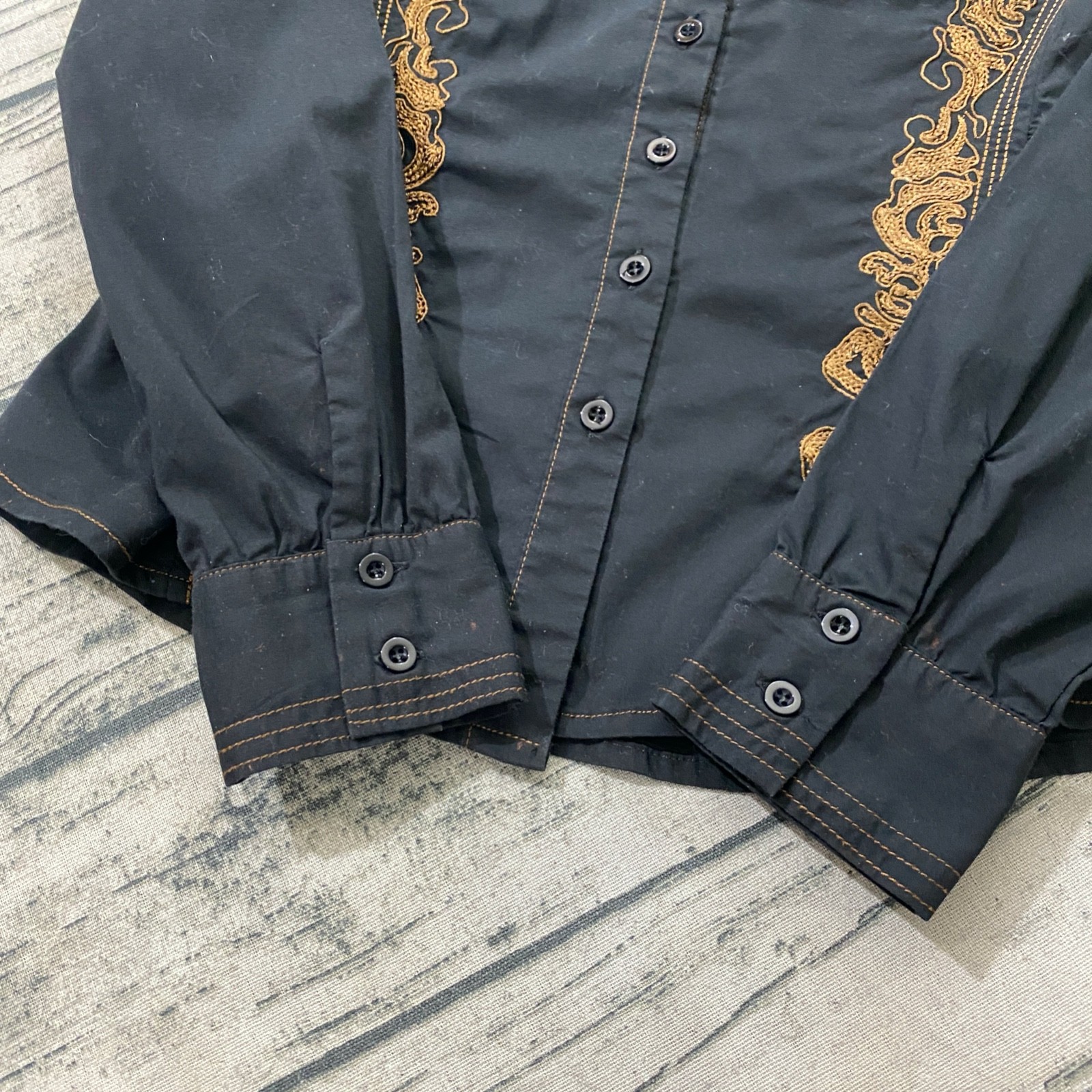 Moschino Womens S 6 Vtg 90s Embroidered Western Blouse Decorative Italy