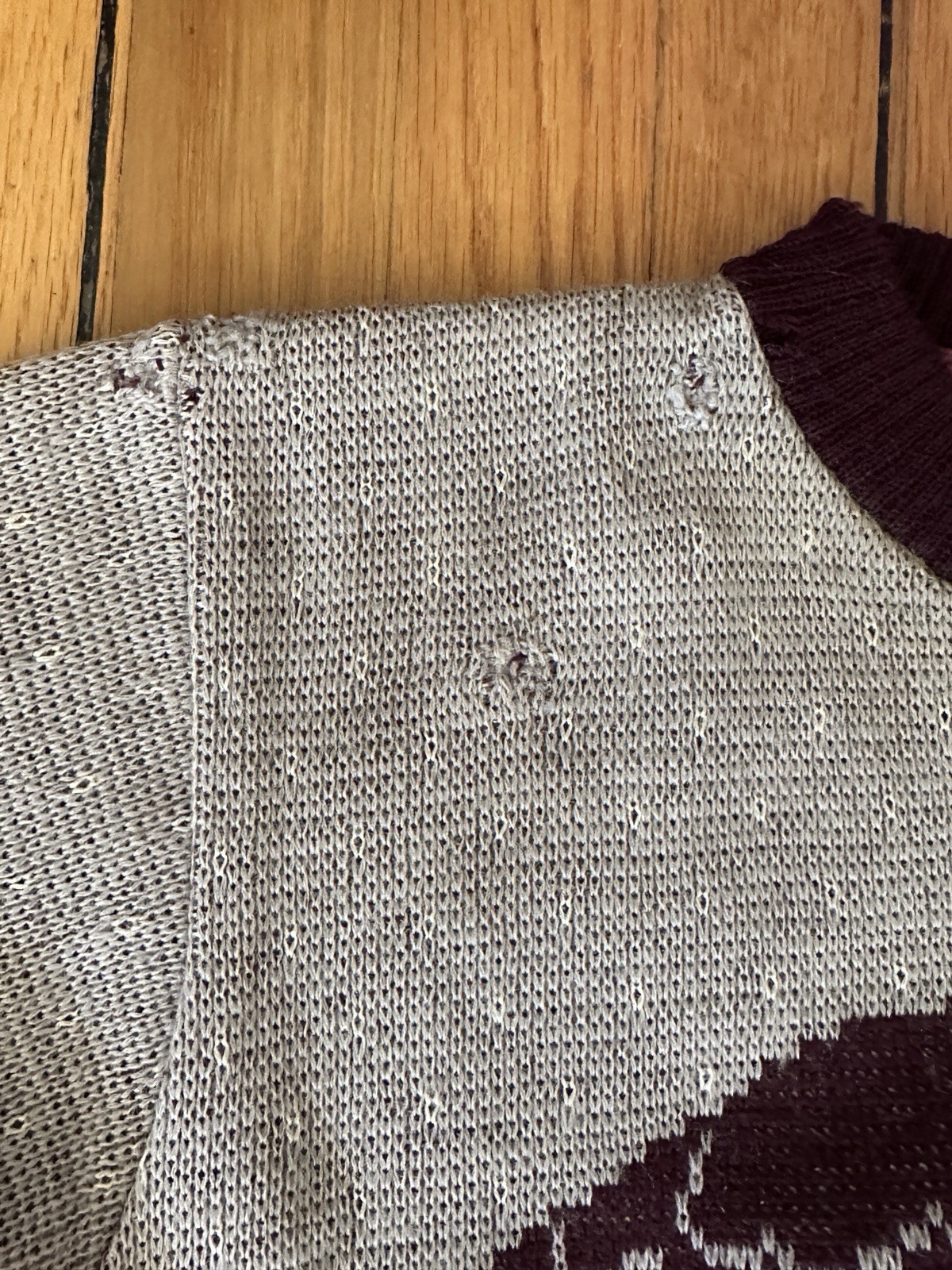 VINTAGE 50s CATALINA OF CALIFORNIA WOOL EAGLE SWEATER FAIR ISLE SNOWFLAKE MAROON