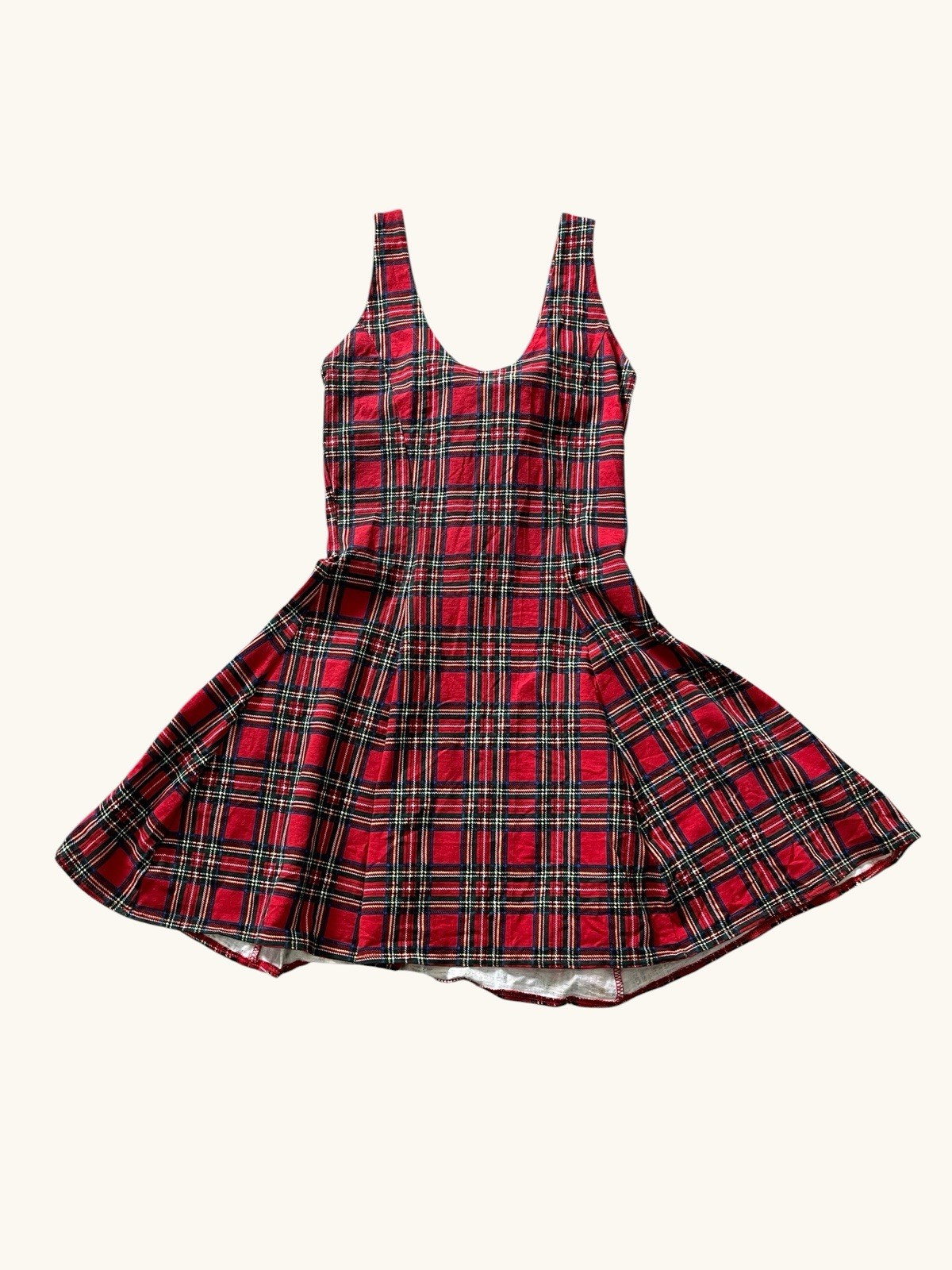 Vintage Lip Service Made USA Red Plaid Lace Up Mini Dress Size S Punk Goth Y2K