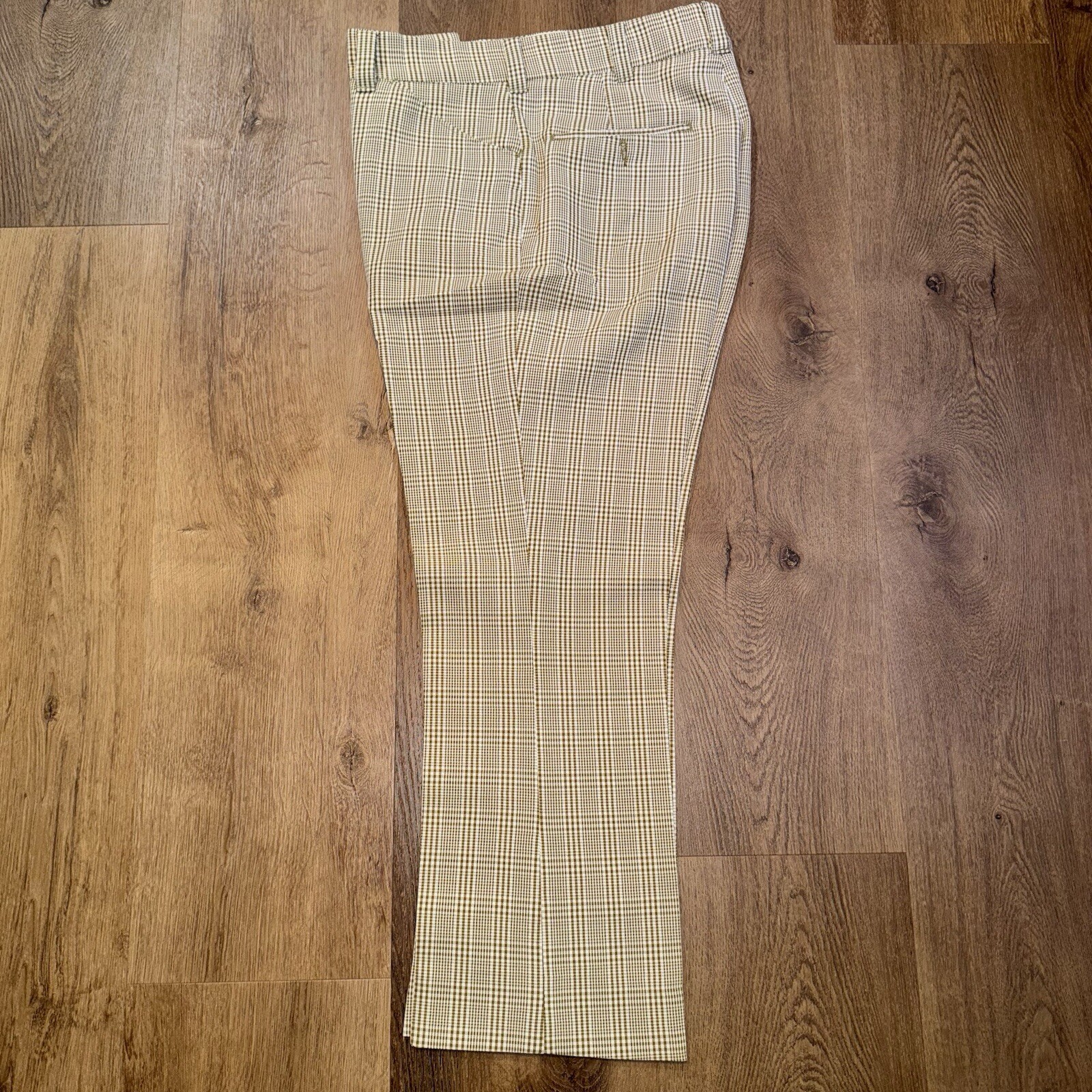 1960s Pants Mens Vtg 60s Madmen Rat pack Disco Plaid Polyester Mod MCM 35 27