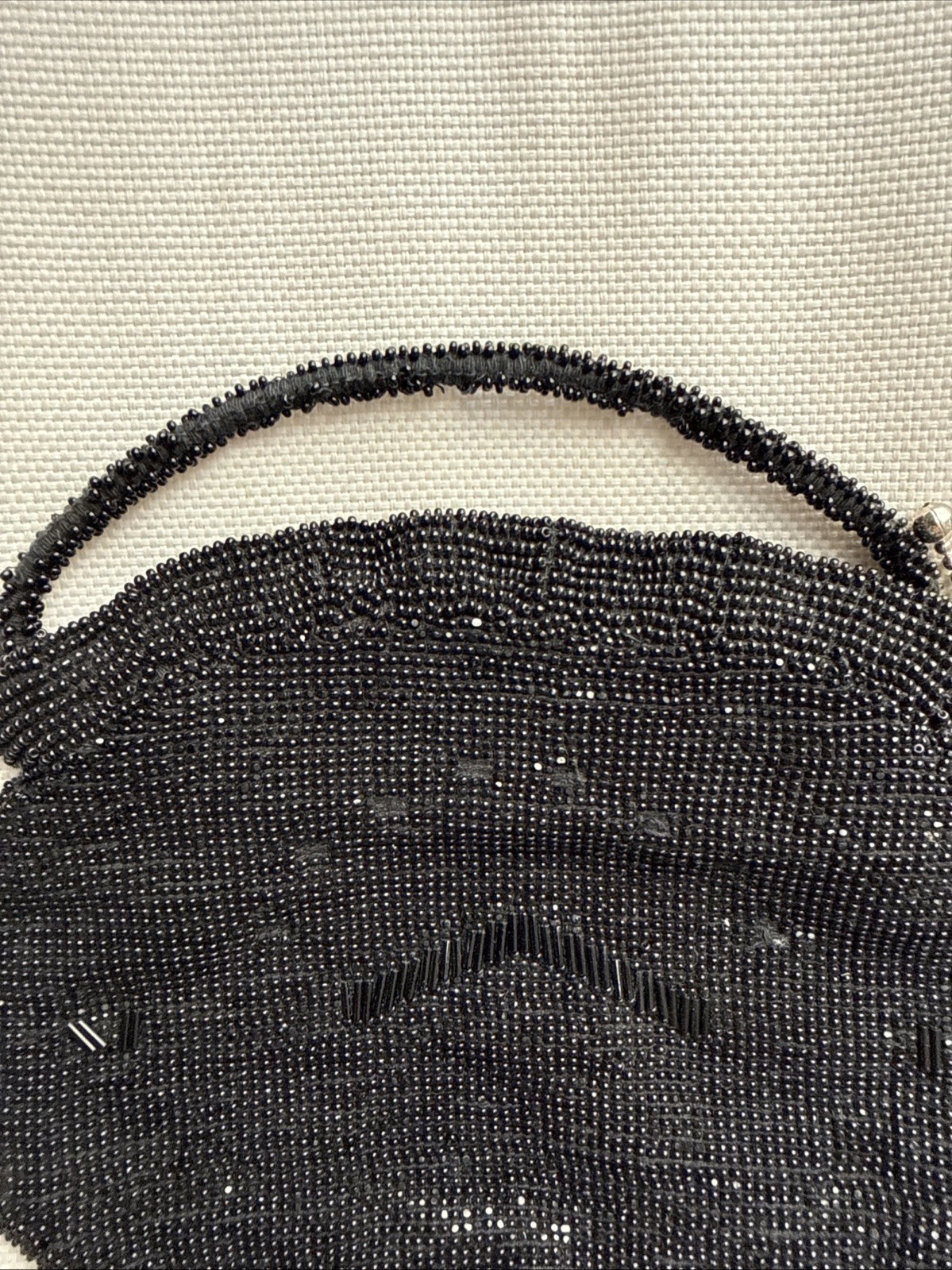 Czechoslovakia Black Glass Beaded Small Purse