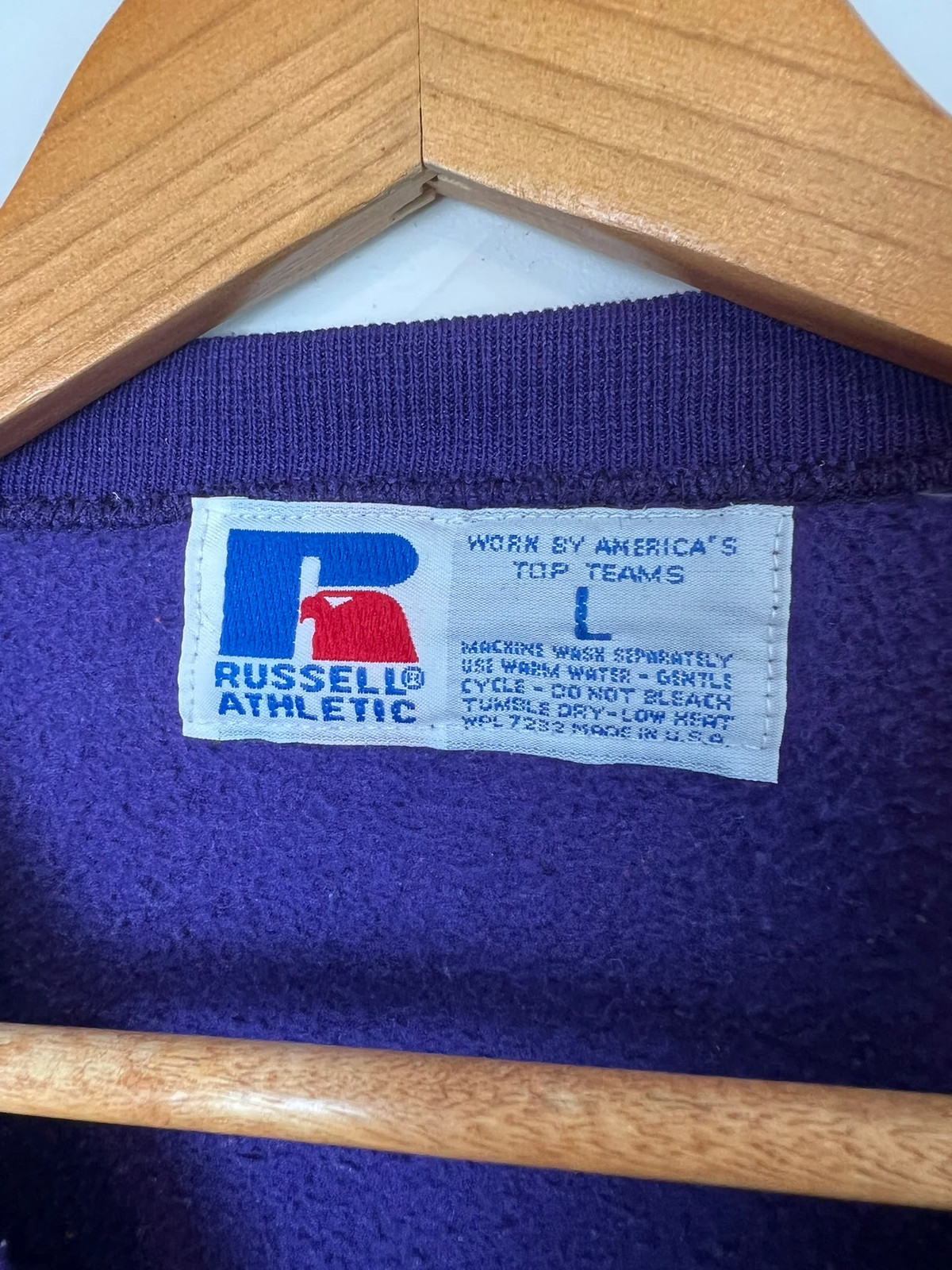 Vtg 90s Russell Athletic Minnesota Vikings Crewneck Cotton/Polyester blend L