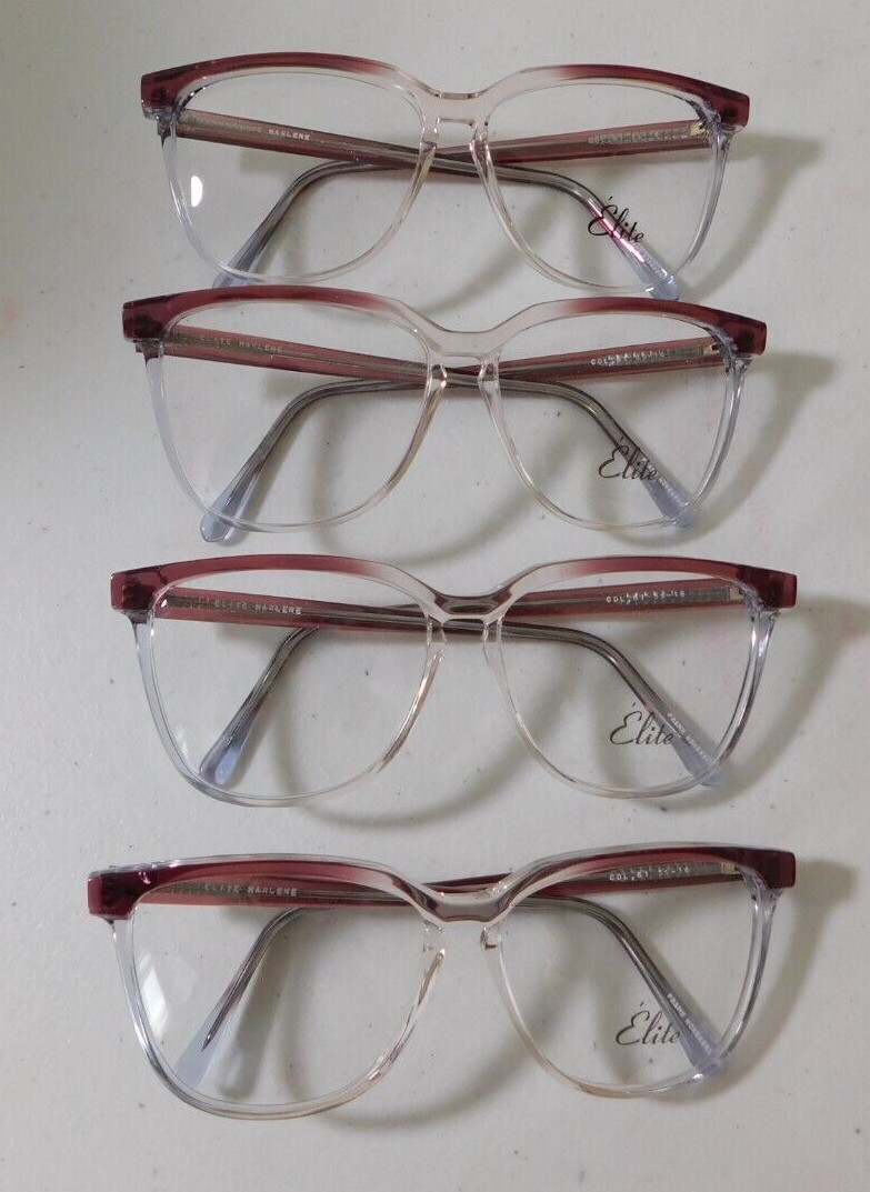 Vintage 4 Pc. Lot ELITE OPTICAL Marlene #61 59/16 Eyeglass Frame NOS #B7