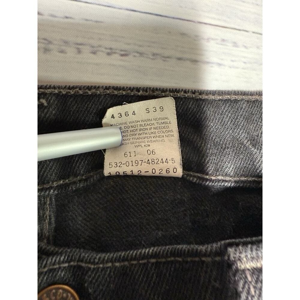 Vintage Levis Jeans Womens 13 JR (Fits 27×30) Black 512 Slim Tapered Denim 90s