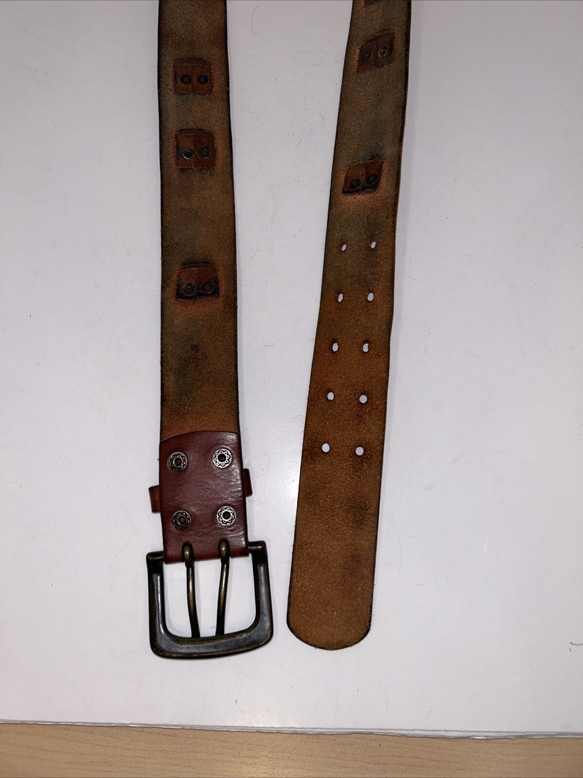 Unisex 3D Brown Genuine Leather Belt – Made in China – Medium 33”-37”