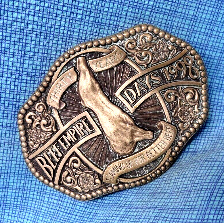 Beef Empire Days Belt Buckle 1998 30 Years # LE Vtg Award Design Medals .QRT877