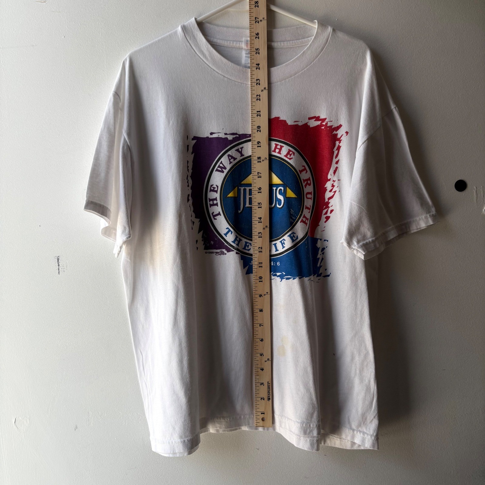 Vintage 1999 Jesus Is The Way The Truth The Life T Shirt White XL Baptist Church