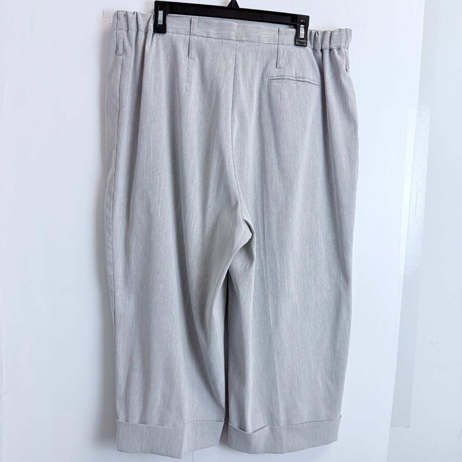 Harve Benard Vintage Pinstripe 2 Pc Set Button Down Top & Crop Pants Womens 18