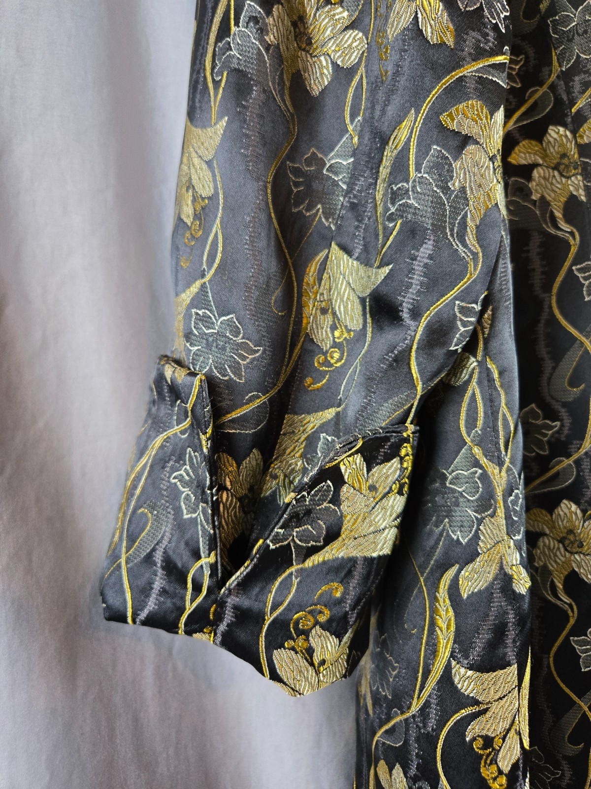 Victor Costa Occasion Gold Floral Jacquard Jacket L Hong Kong Vintage