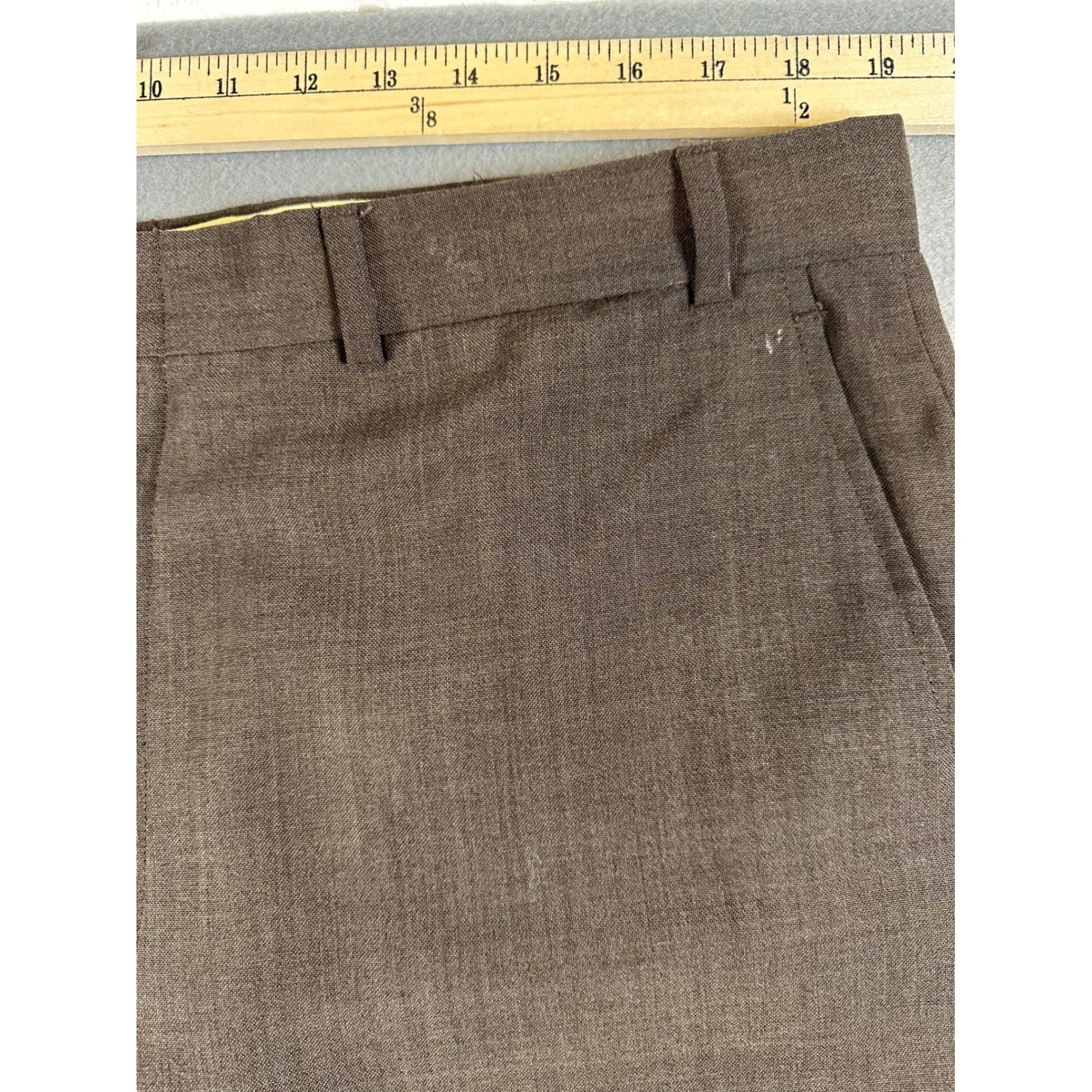 Towncraft Vintage Mens Brown Flat Front Dress Pants Made in USA Size 38