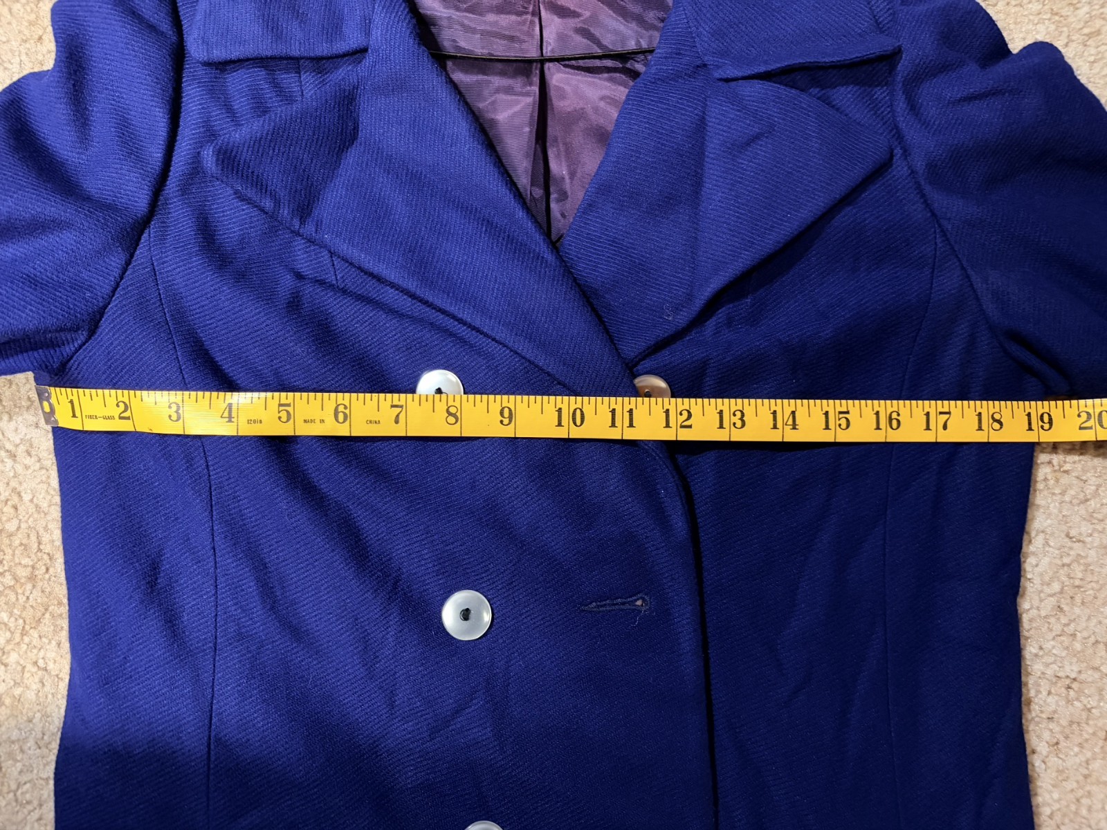 Carol Brent Vintage Blue Double Breasted Coat Original Style MPN 752304