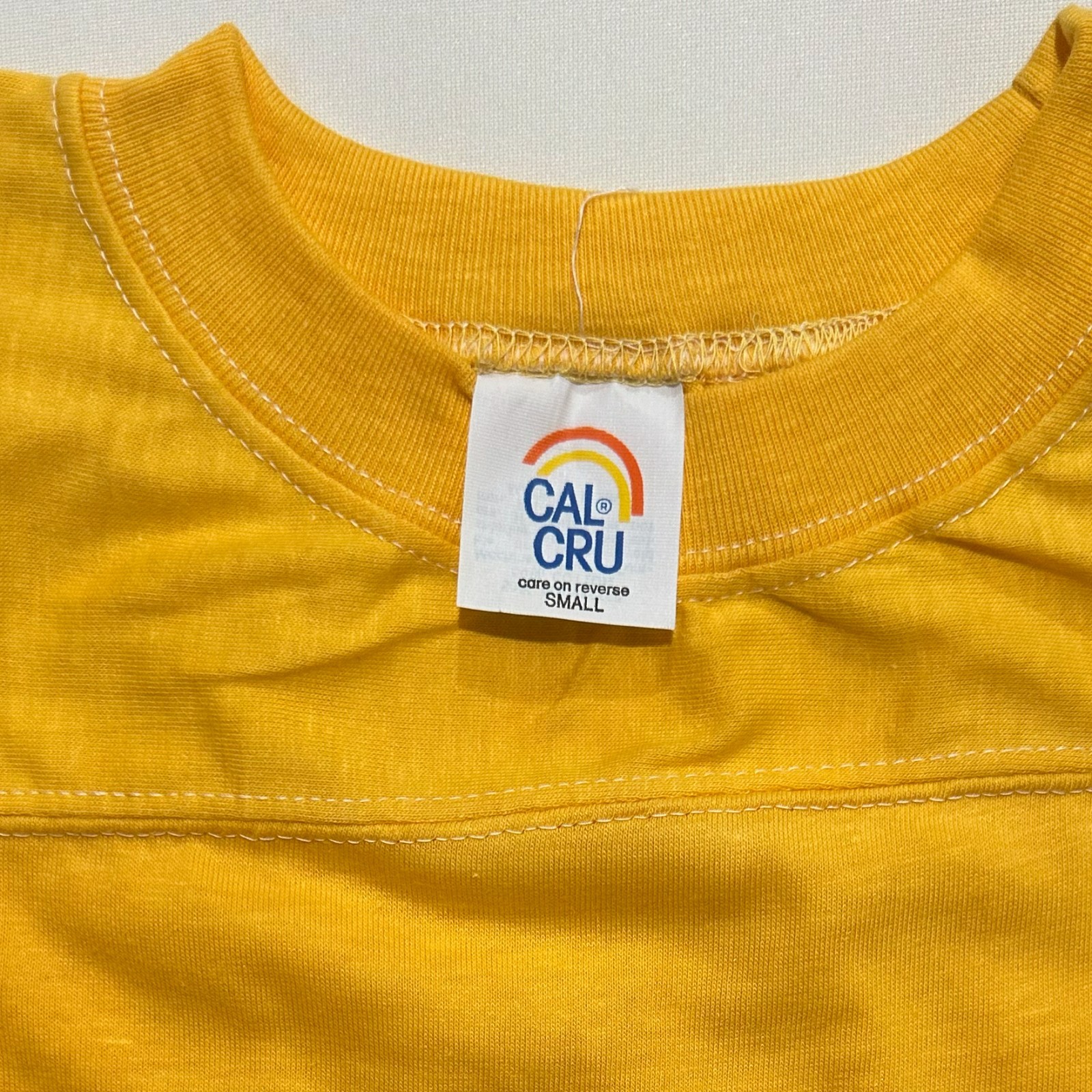 Vintage Cal Cru Adult S Yellow Lot (6) Football Jersey 50/50 T-shirts Blanks NOS