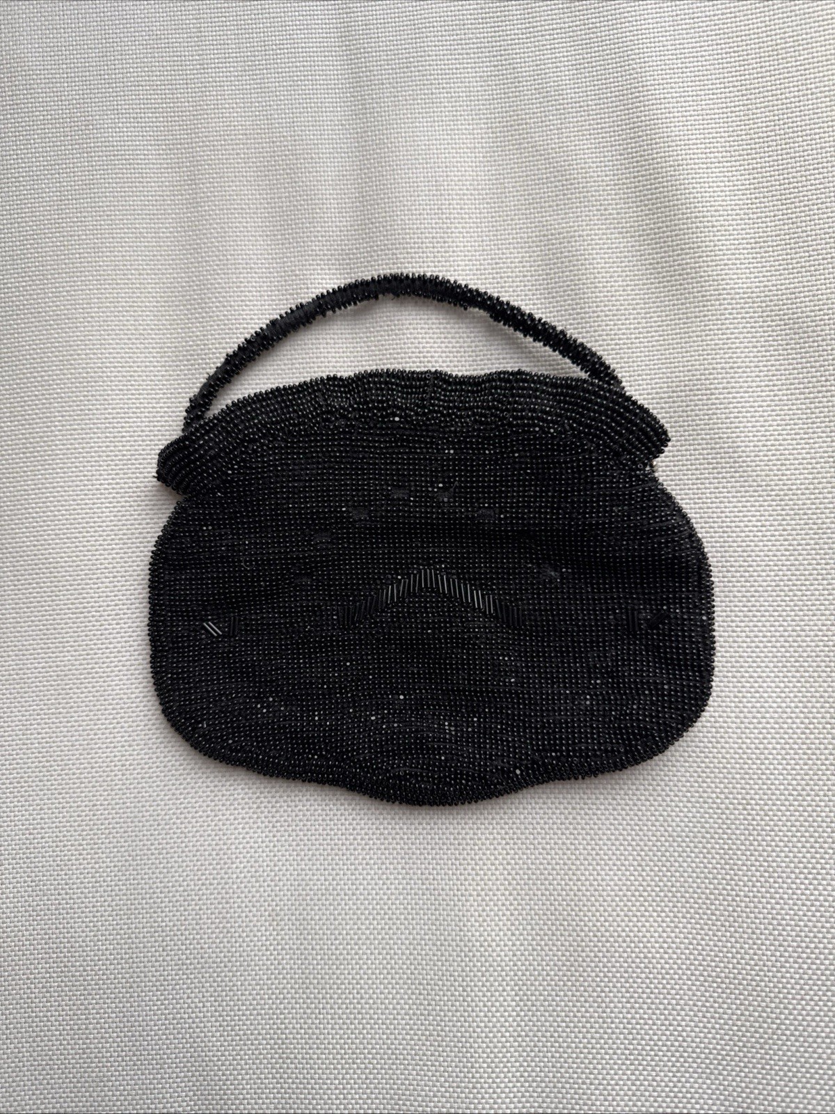 Czechoslovakia Black Glass Beaded Small Purse