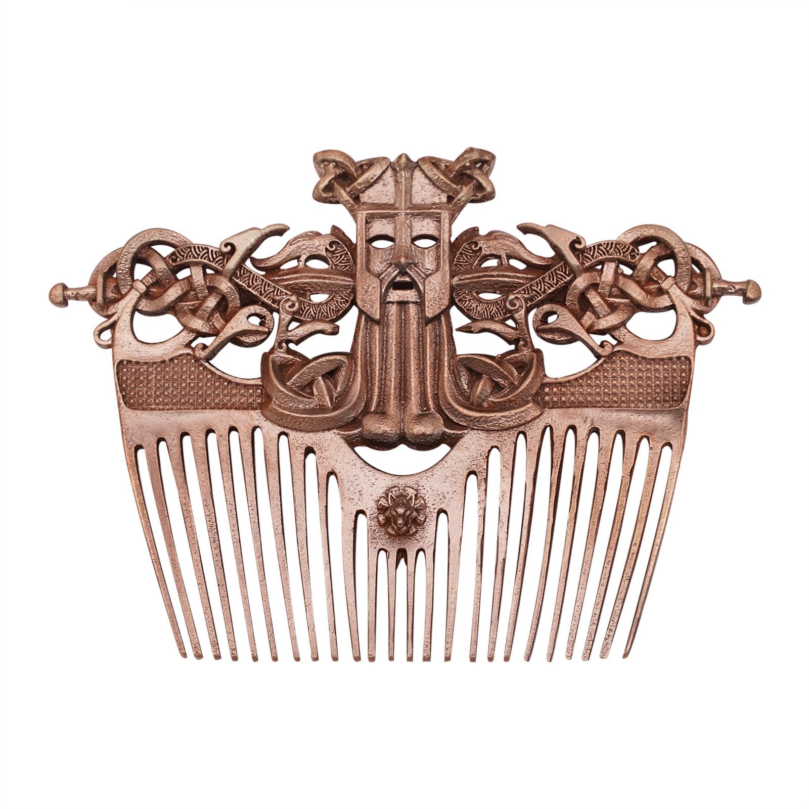 Viking Hair Comb Celtic Knot Beard Comb Bronze Finish Norse Odin Design