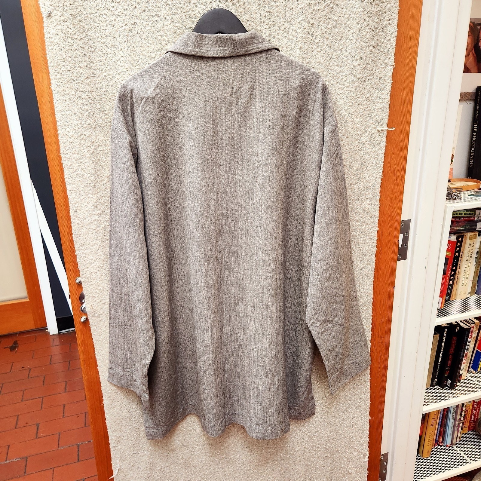 Vintage 1990s Moshood Classic Button Up Gray Loose Shirt Men’s 3XL Brooklyn NY