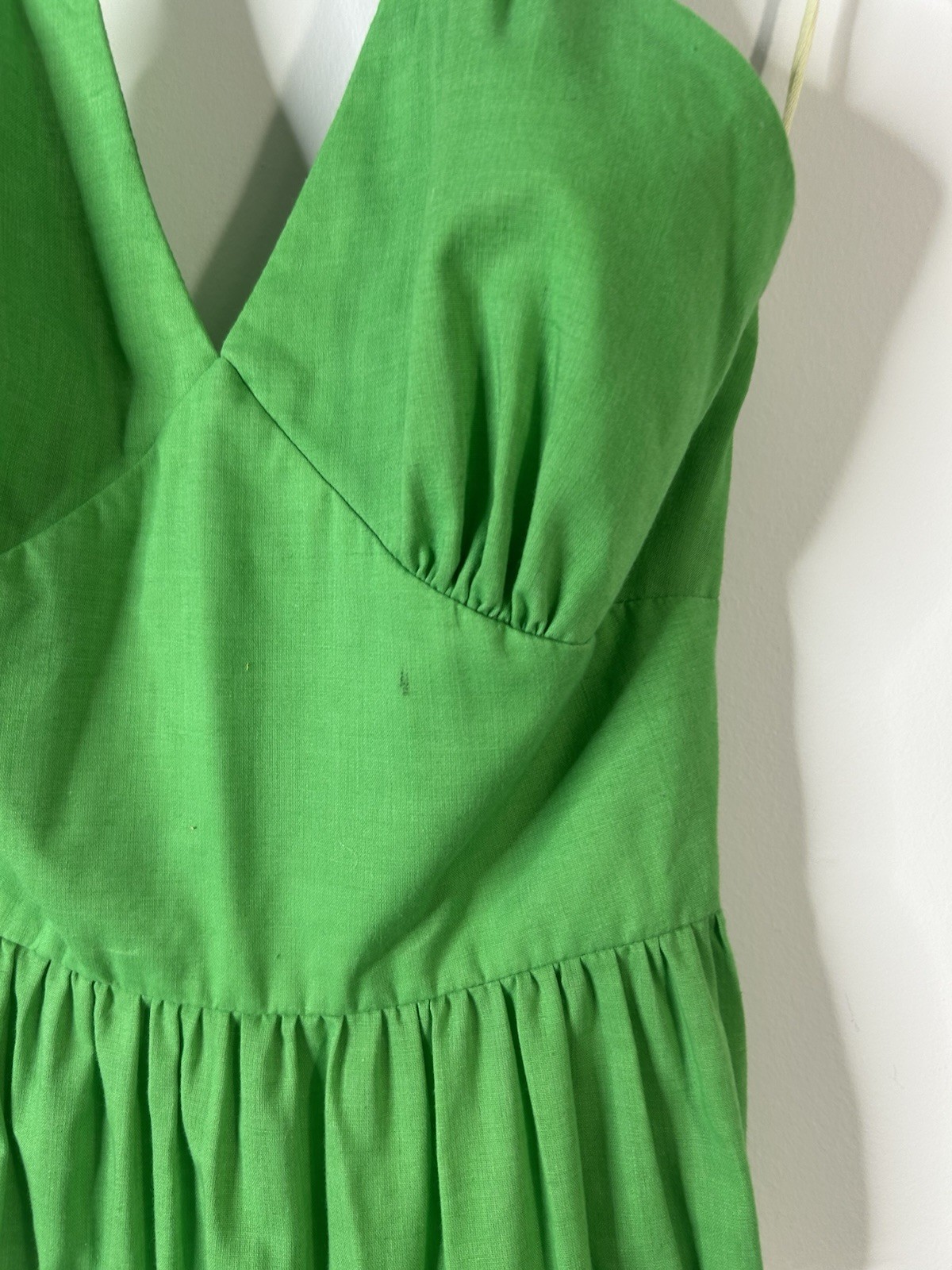 Vintage 1970’s Denise L Dress Women’s Green Halter Lace Maxi Everyday