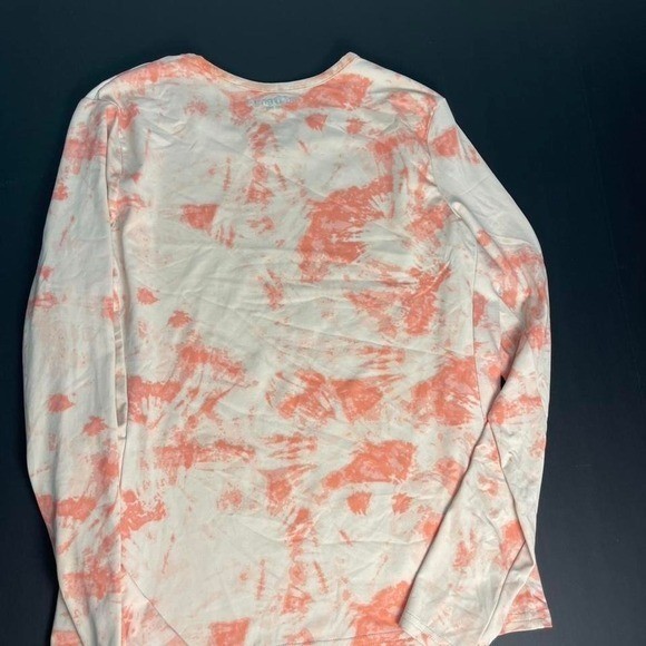 Coral pink and crème Hang Ten kids long sleeve vintage swim shirt UPF50