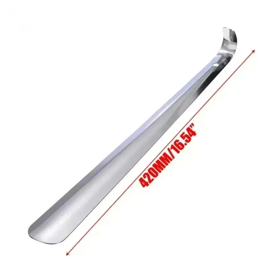 22in Extra Long Handle Shoe Horn Stainless Steel Metal Shoes Remover Shoehorn US