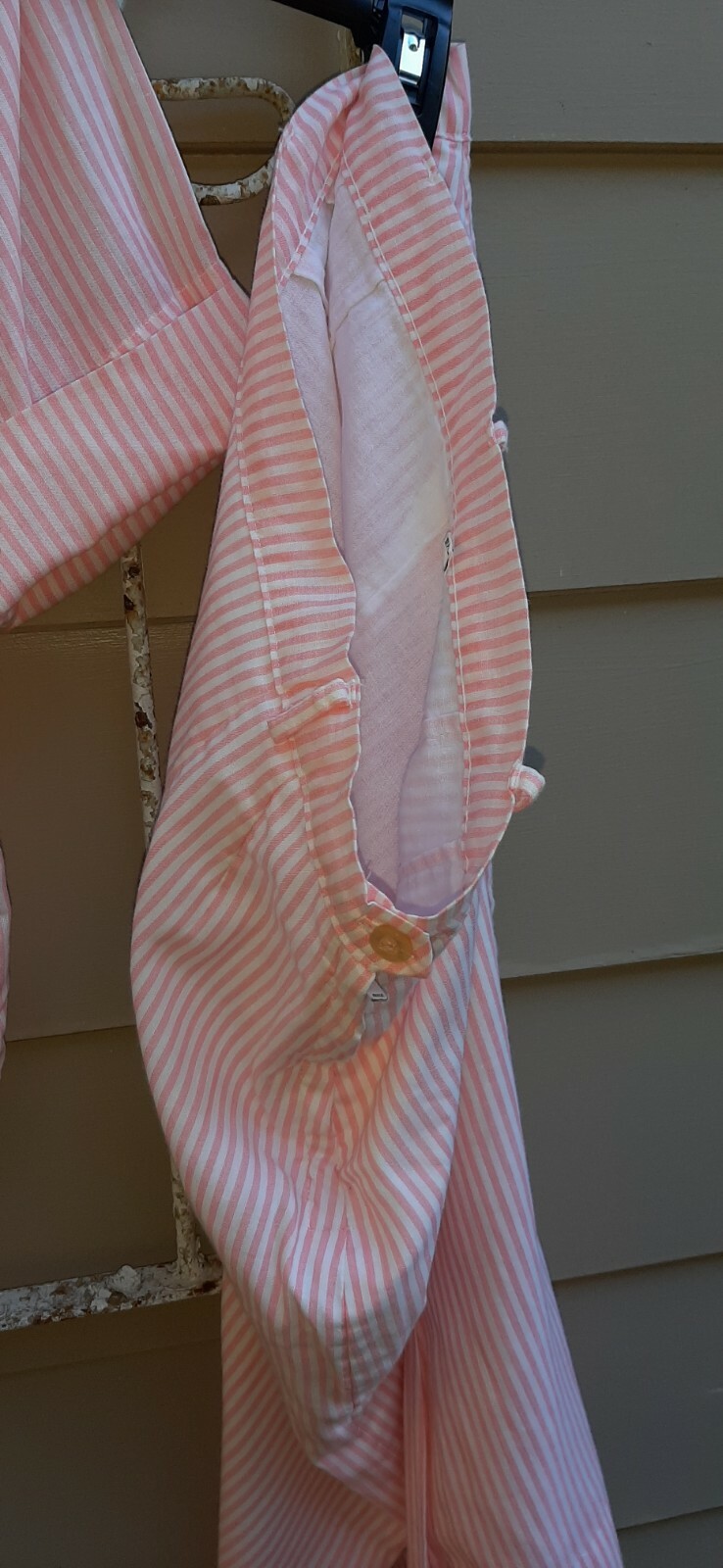 Vintage 60s Womens Blouse & Skirt Pink&white Stripe set 15/16 by Country Corner