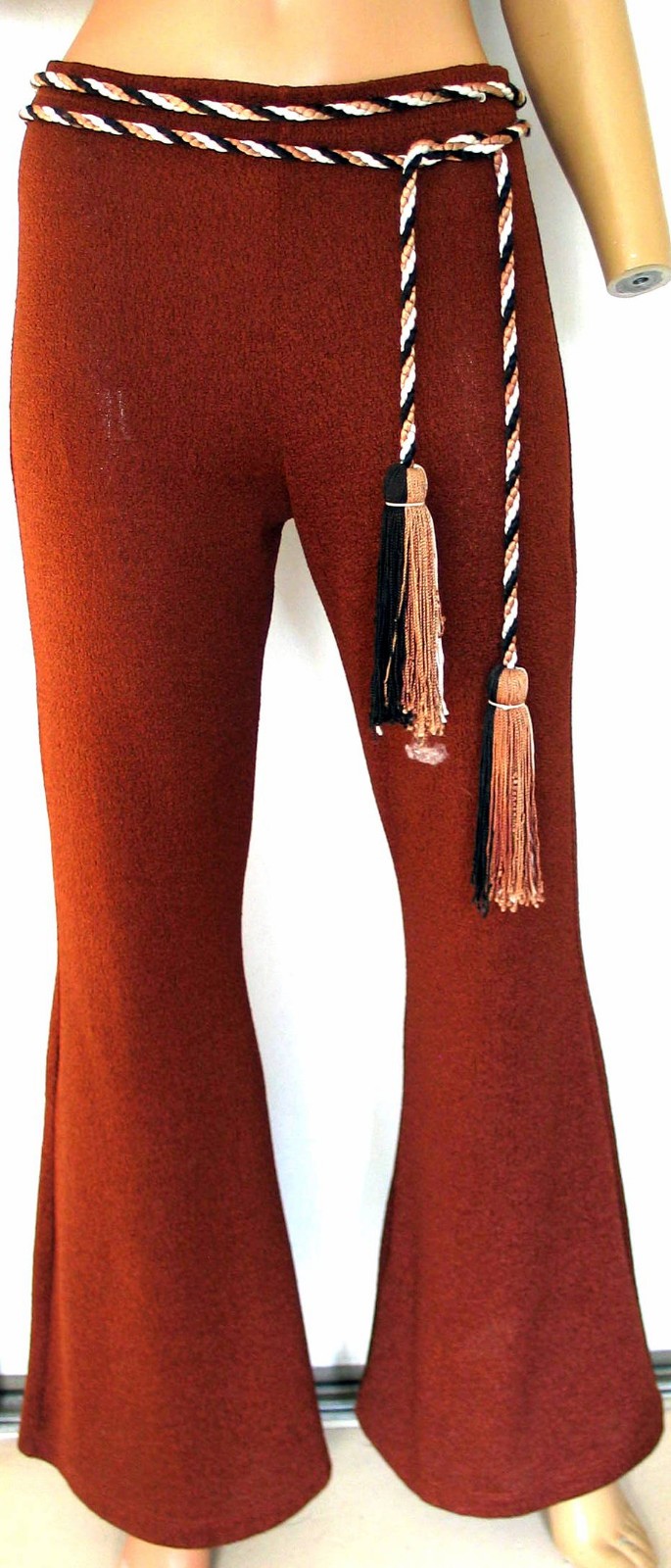 VTG Gottex stretchy knit super flare bell bottoms, disco, hippie, M