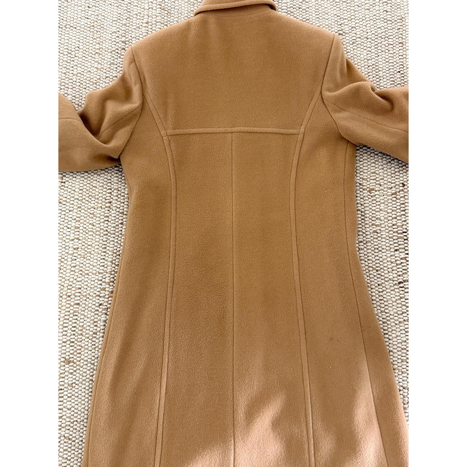 Vintage Liz Claiborne Camel Wool Coat | Size 4 Minimalist Long Outerwear